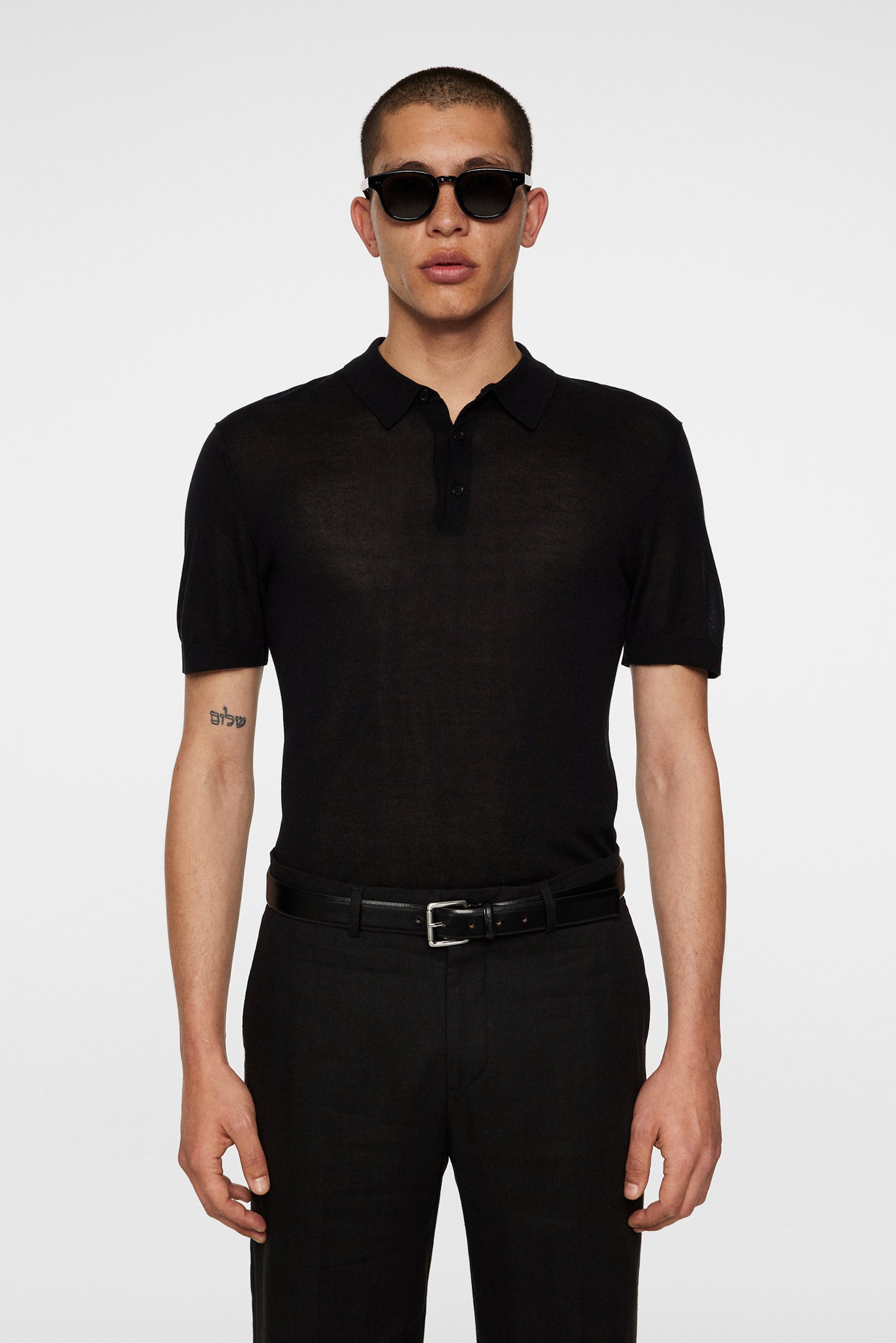 Ridge Lyocell Silk Polo in Black by J.Lindeberg