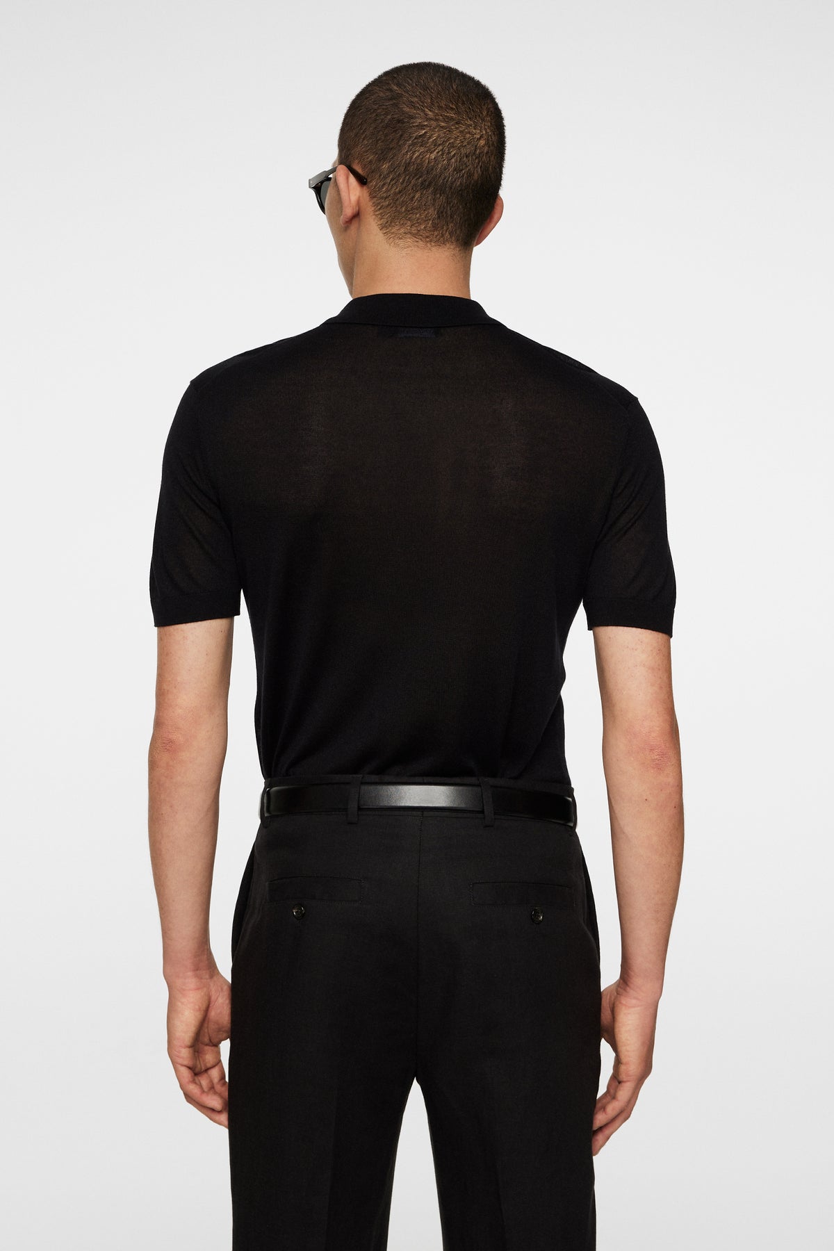 Ridge Lyocell Silk Polo in Black by J.Lindeberg