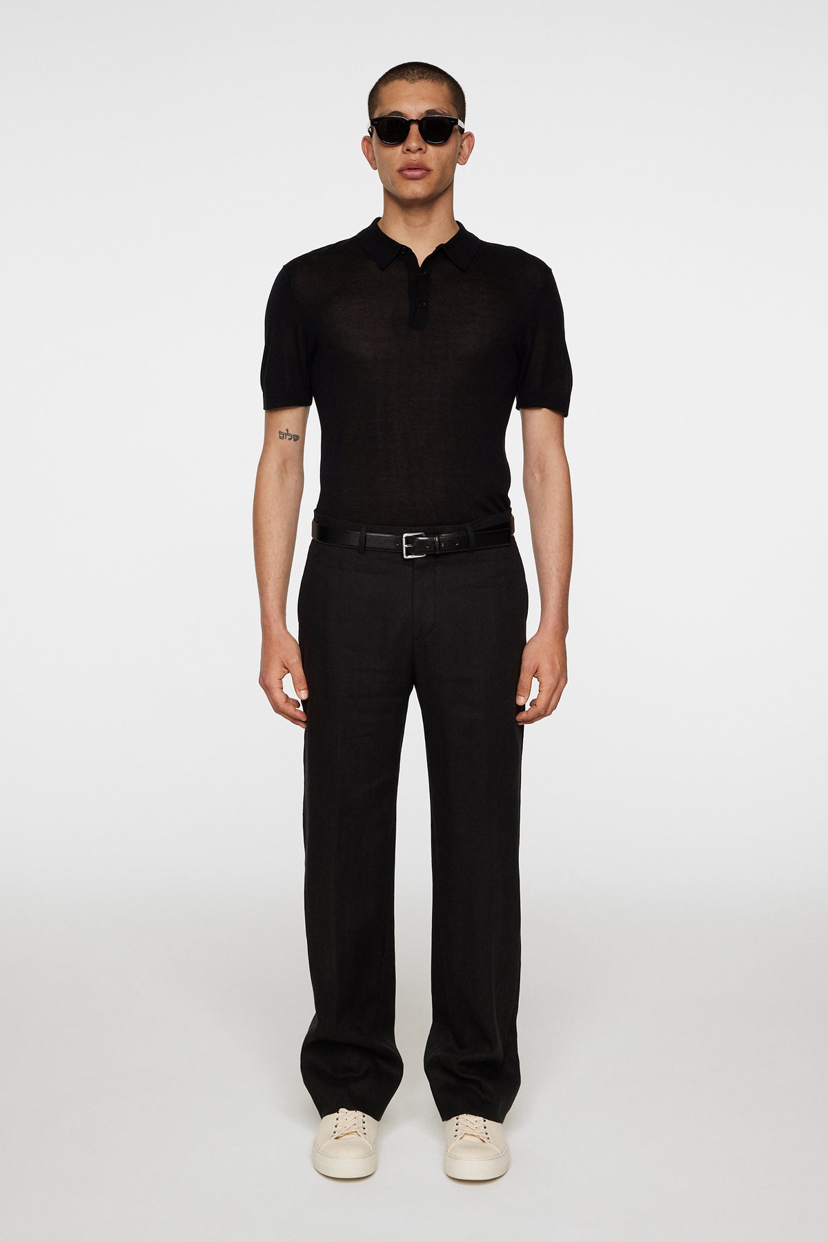 Ridge Lyocell Silk Polo in Black by J.Lindeberg