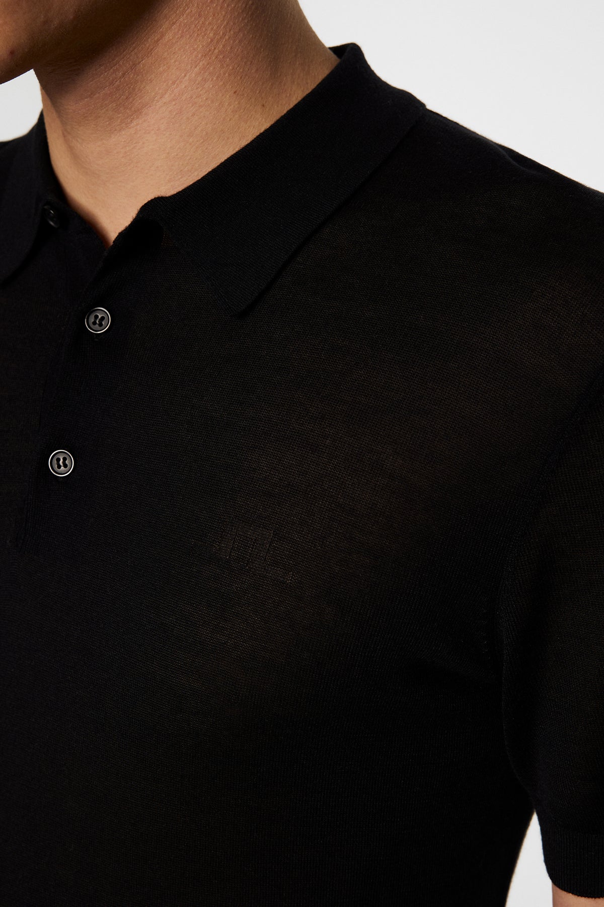 Ridge Lyocell Silk Polo in Black by J.Lindeberg