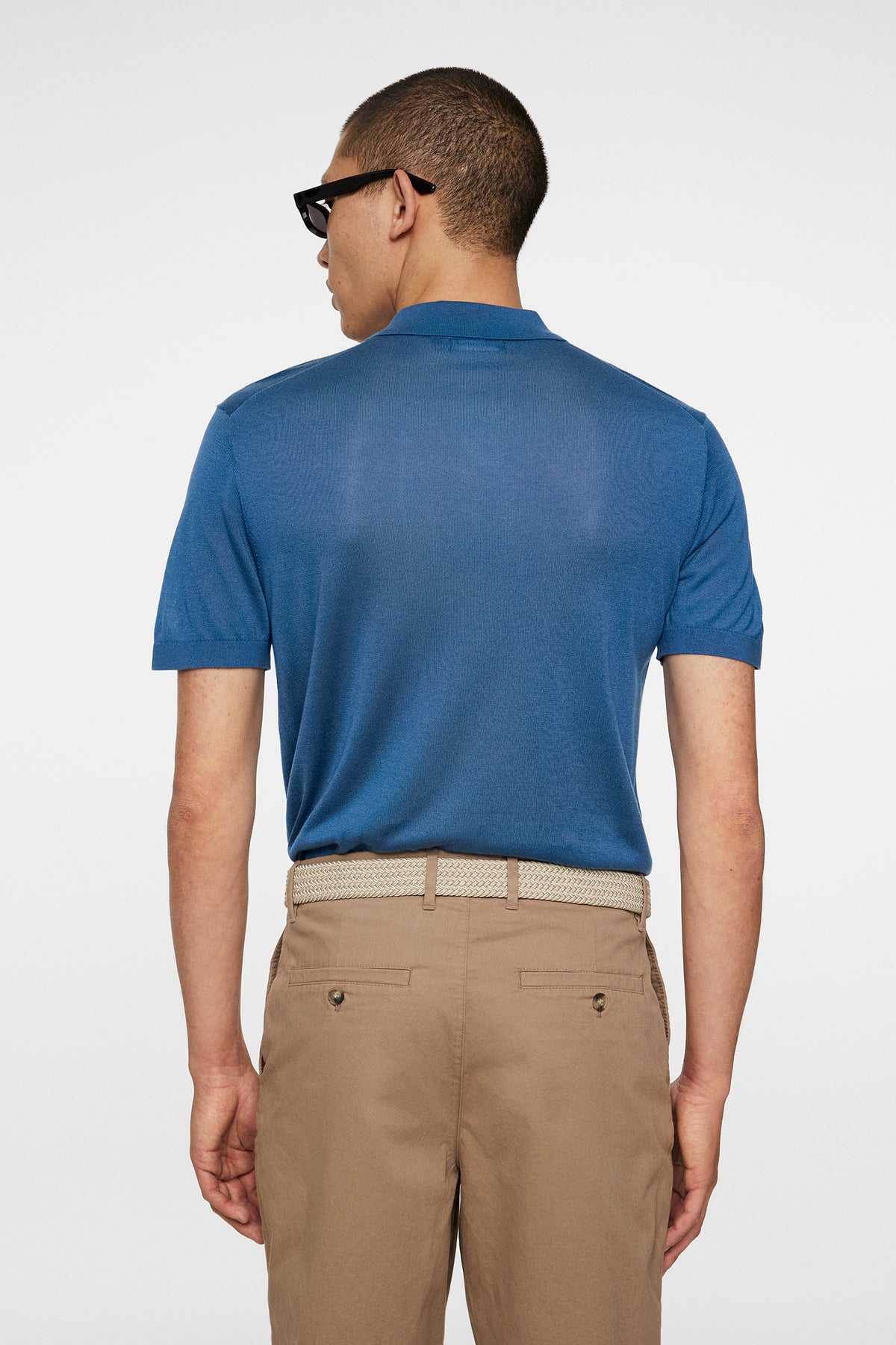Ridge Lyocell Silk Polo in Dark Blue by J.Lindeberg