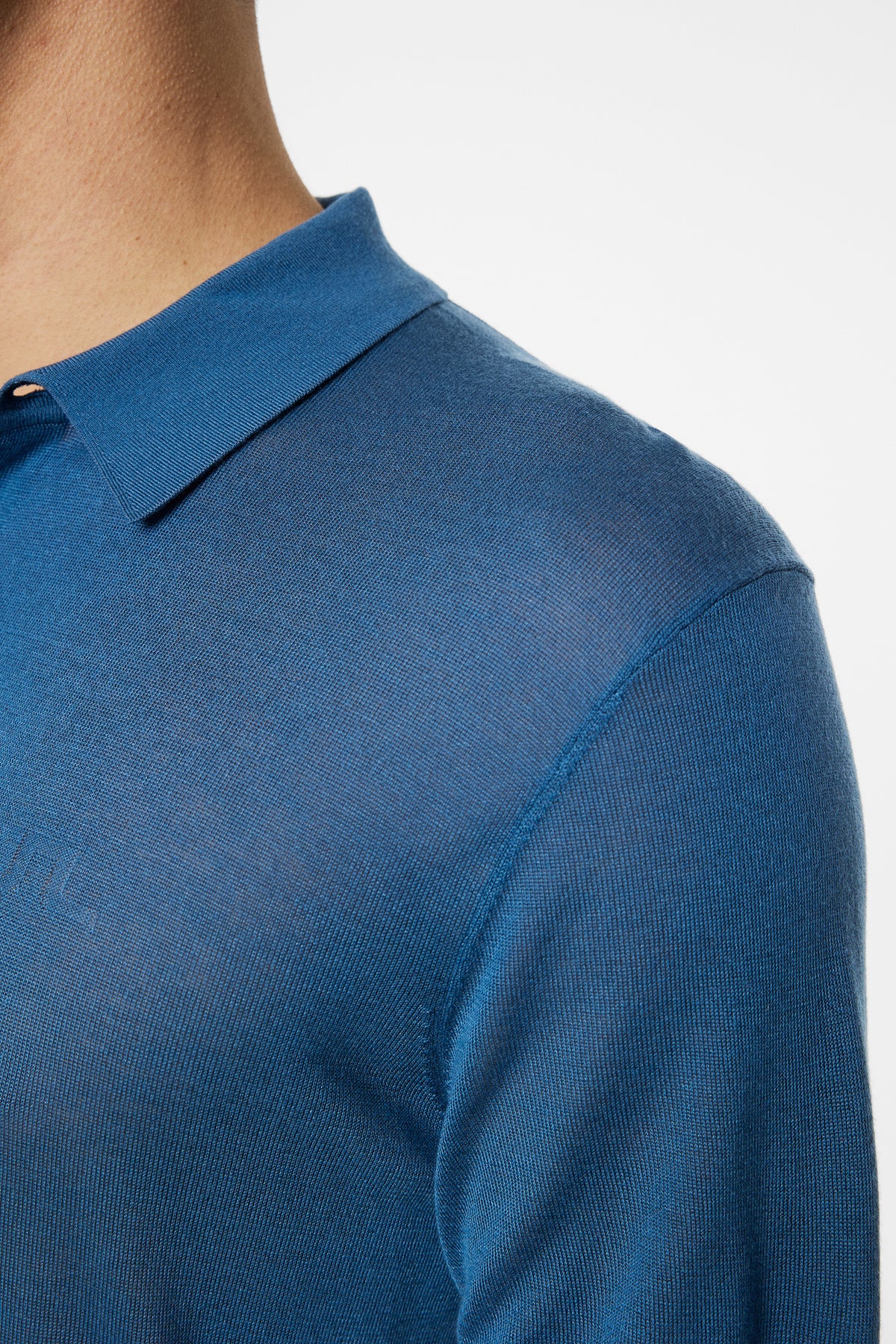 Ridge Lyocell Silk Polo in Dark Blue by J.Lindeberg