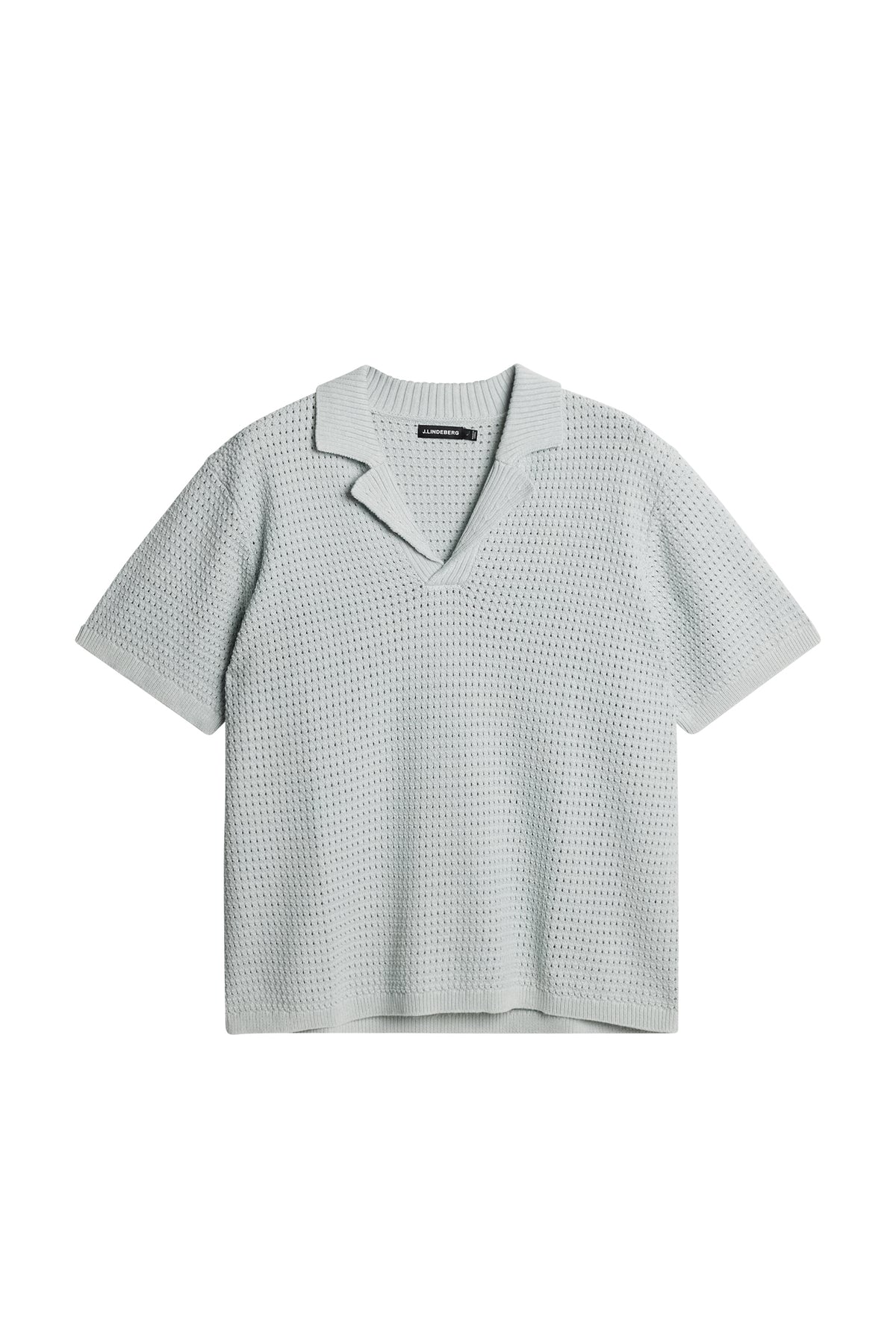 Ethan Open Collar Knit Polo in Winter Sky by J.Lindeberg