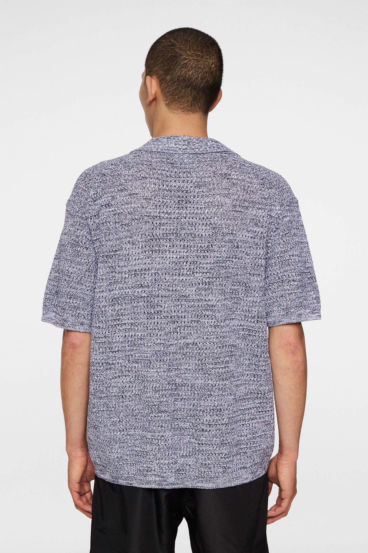 Ethan Open Collar Knit Polo in Ombre Blue by J.Lindeberg