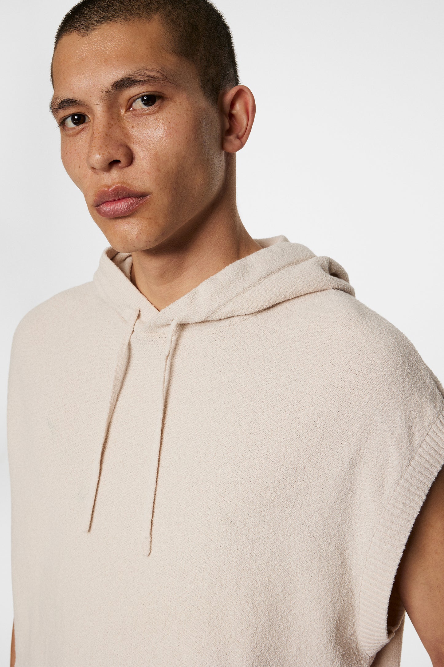 Finley Hooded Knit Vest in Moonbeam by J.Lindeberg