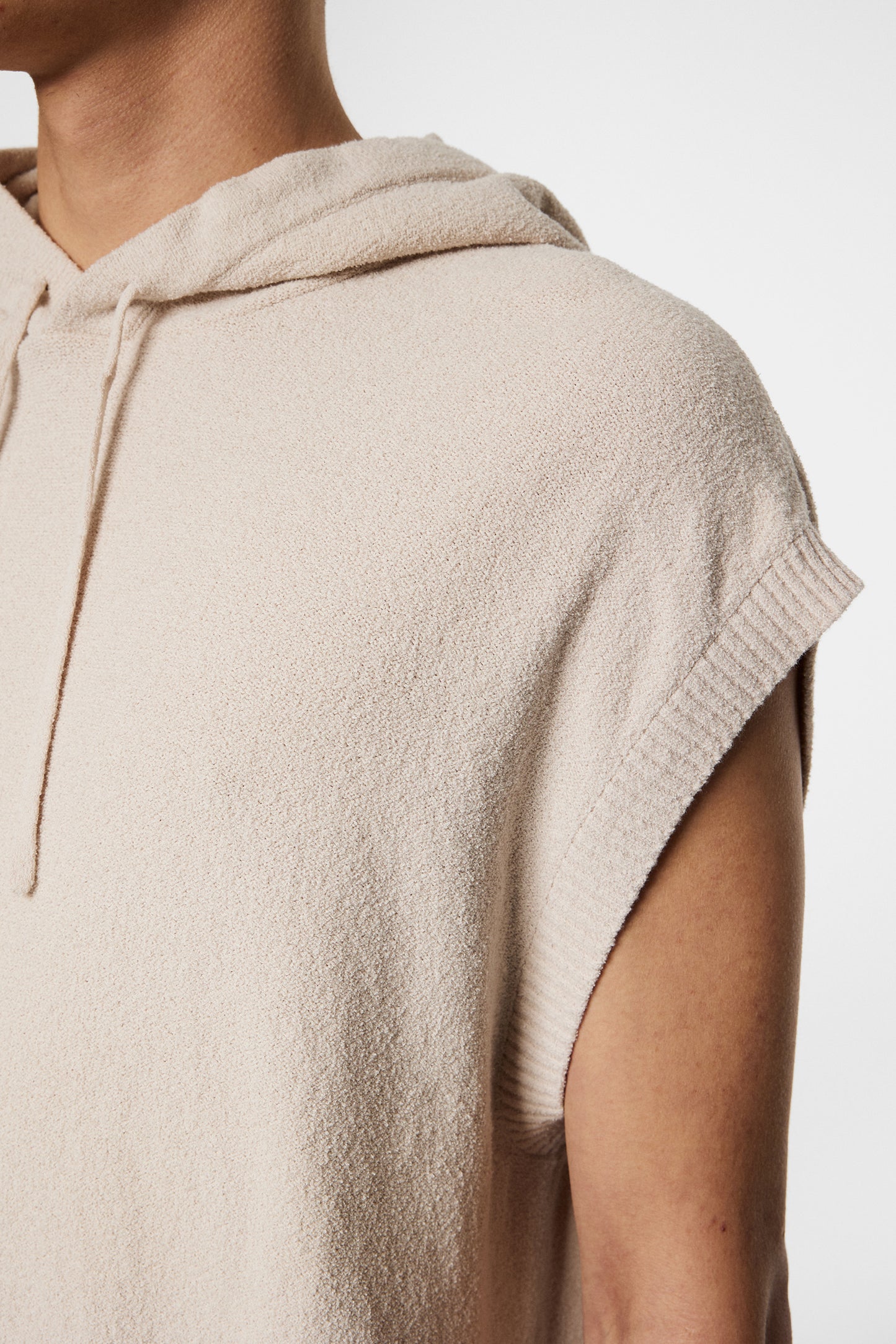 Finley Hooded Knit Vest in Moonbeam by J.Lindeberg