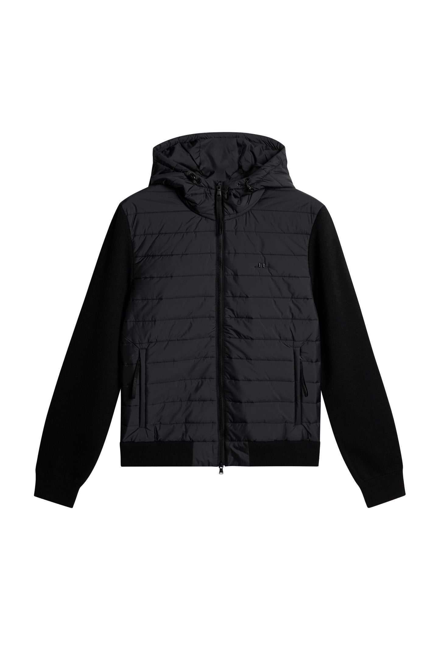 Thorn Hood Knit Hybrid Jacket in Black by J.Lindeberg