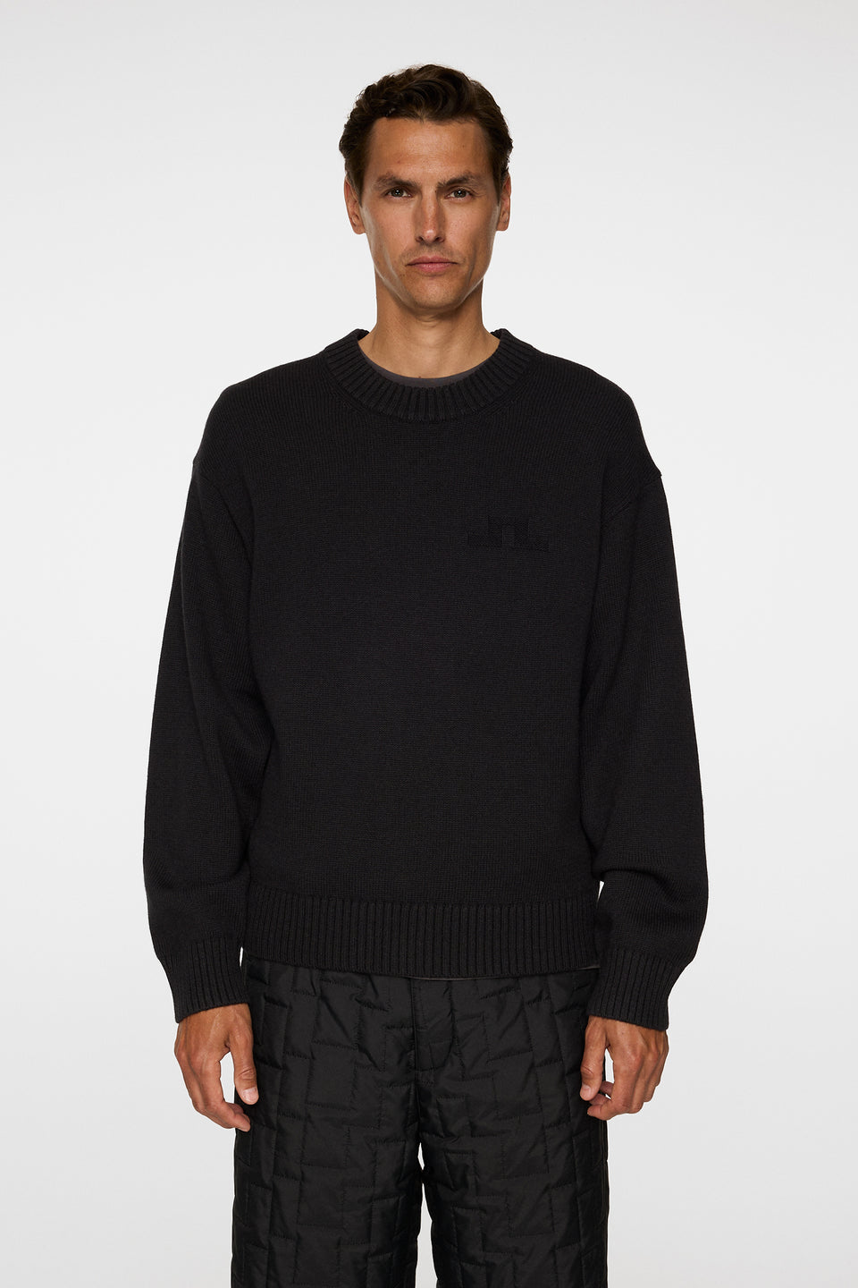 Eddy Cotton Wool Crew Neck / Black