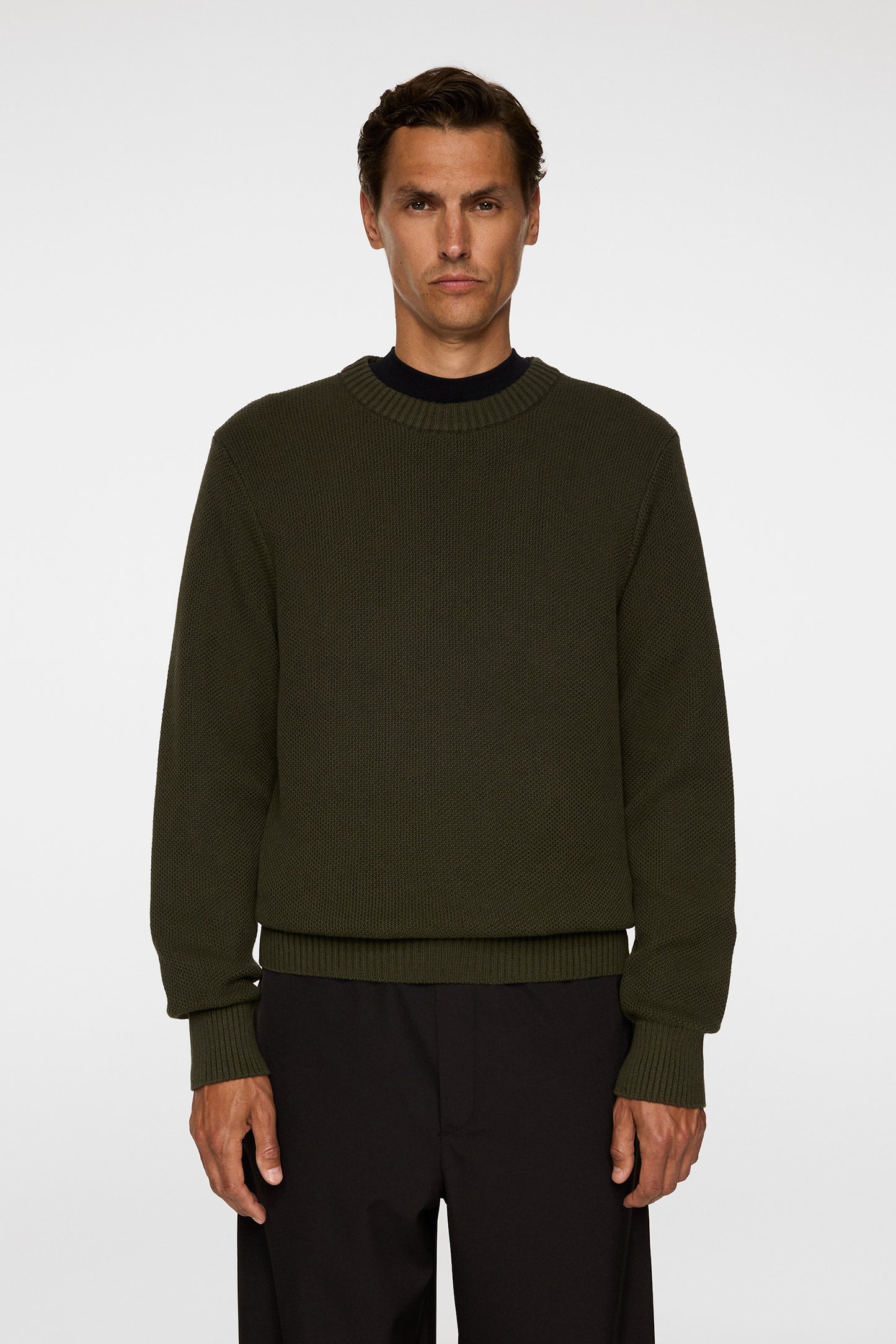 Oliver Structure Sweater in Forest Green by J.Lindeberg