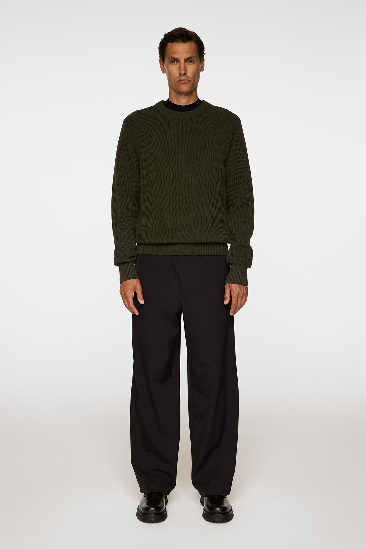 Oliver Structure Sweater in Forest Green by J.Lindeberg