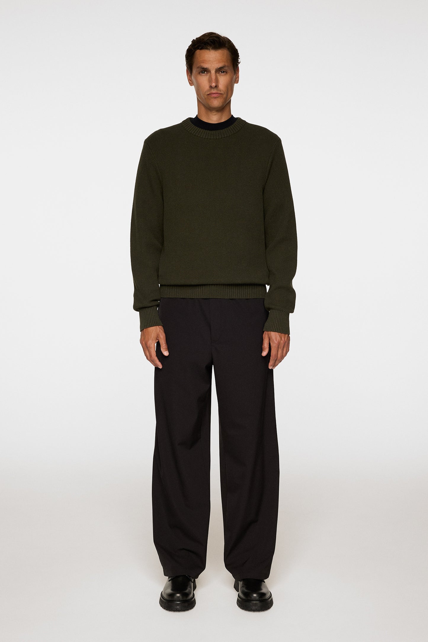 Oliver Structure Sweater in Forest Green by J.Lindeberg