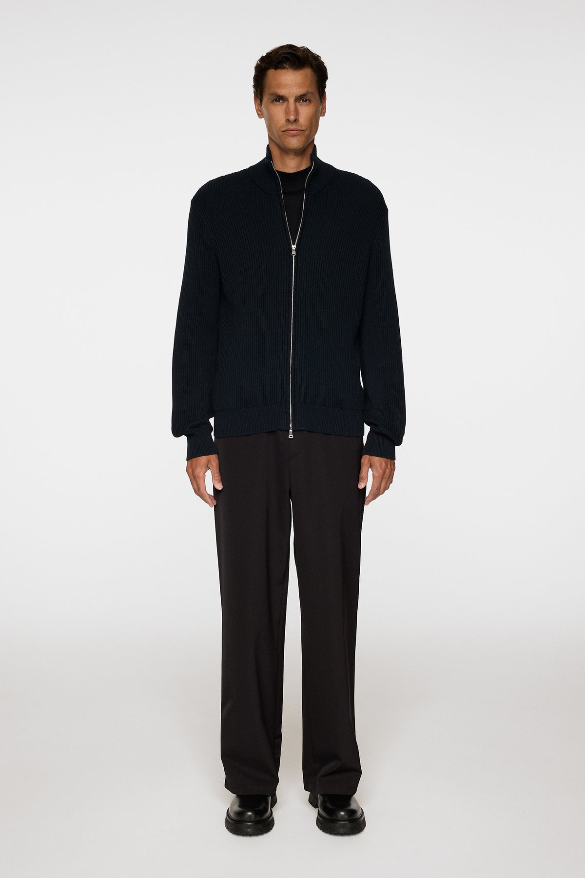 Alexis Full Zip Cardigan in JL Navy by J.Lindeberg