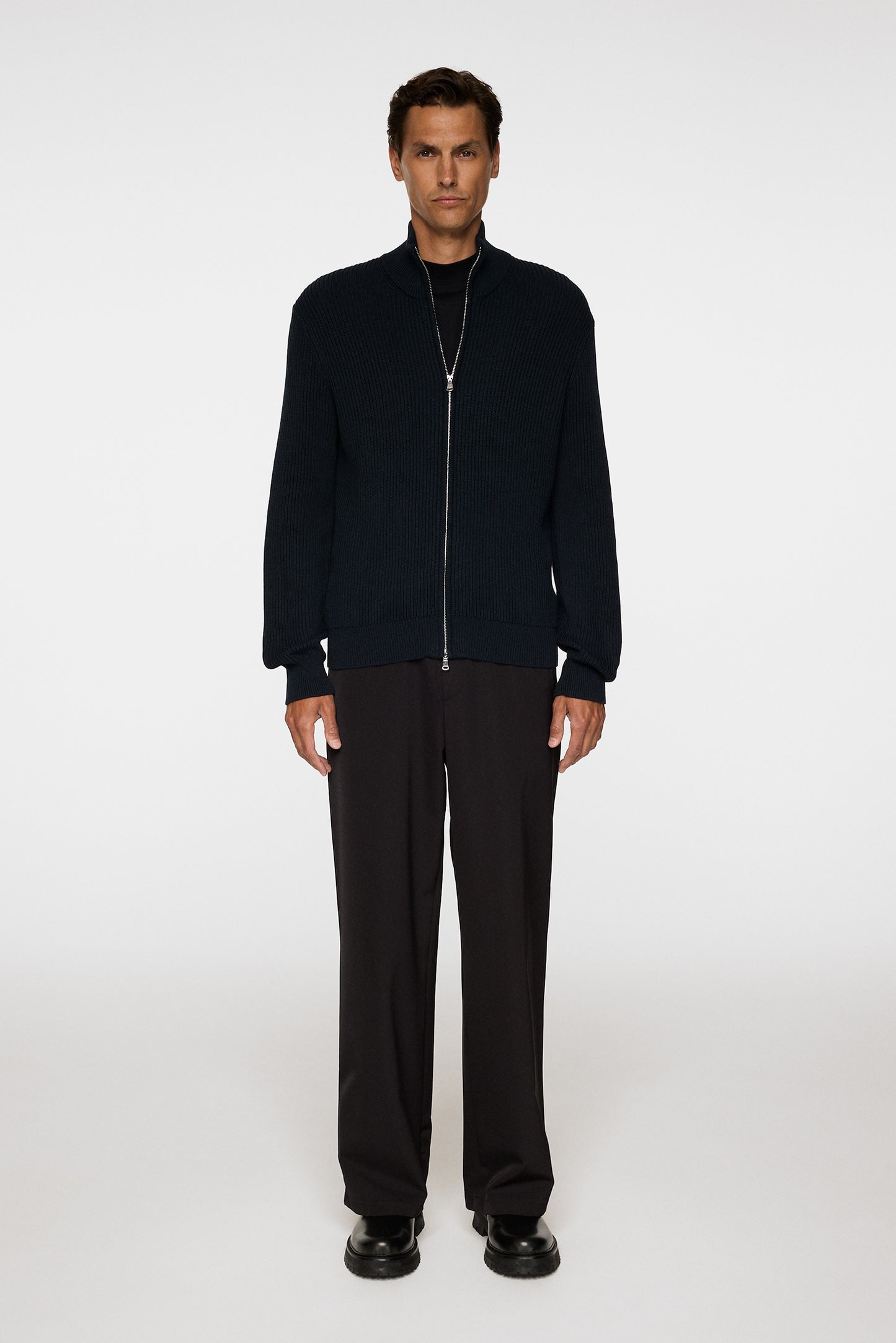 Alexis Full Zip Cardigan in JL Navy by J.Lindeberg
