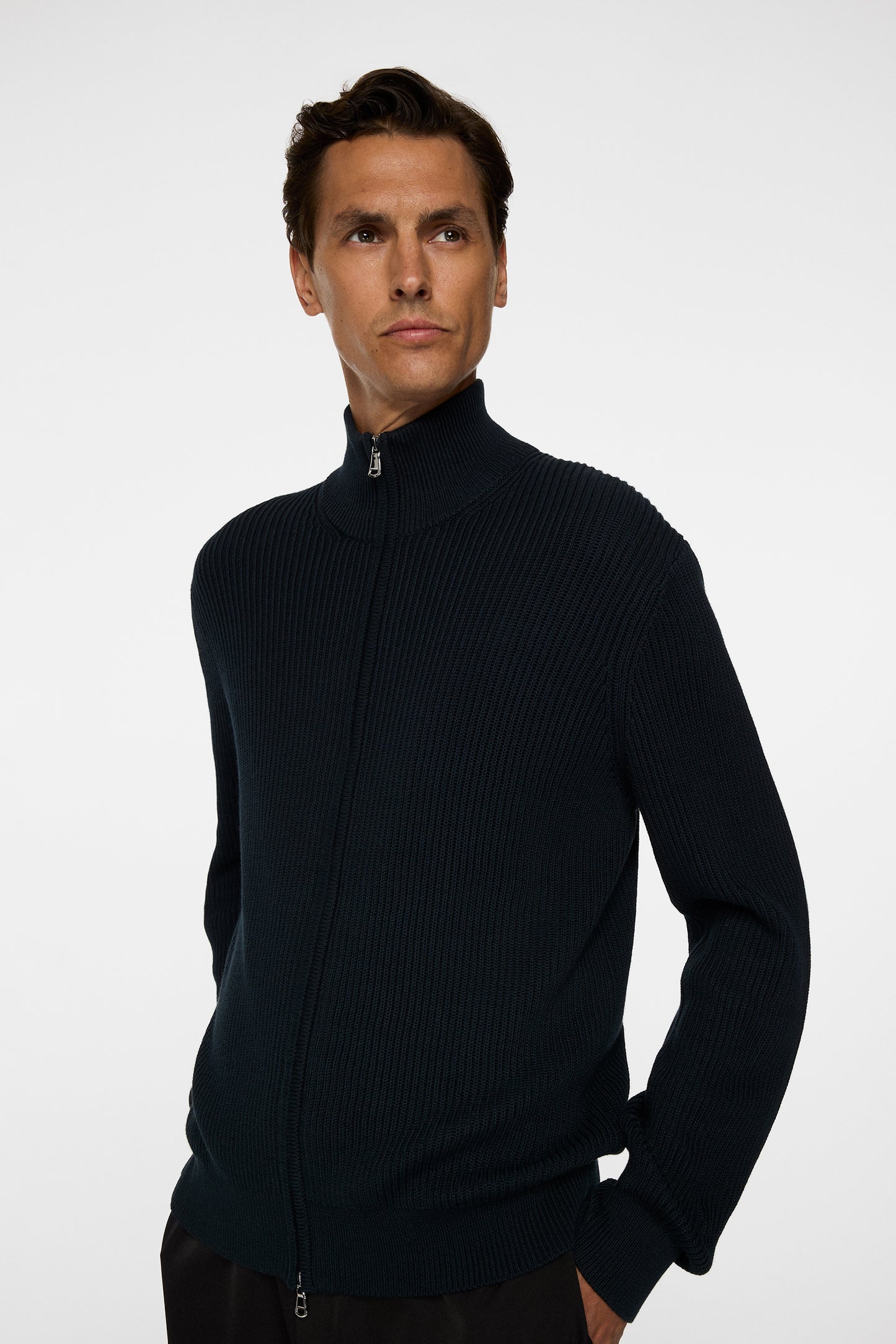 Alexis Full Zip Cardigan in JL Navy by J.Lindeberg