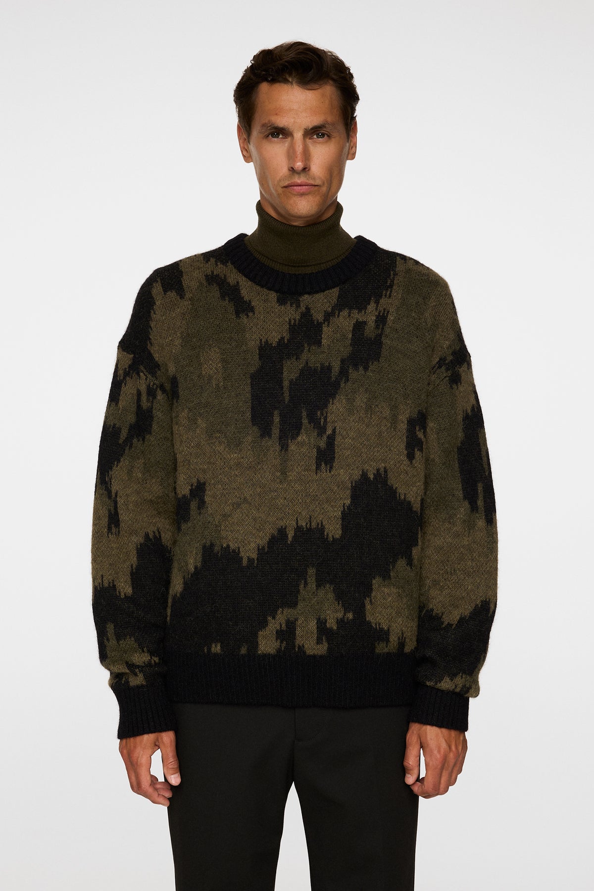 Nate Graphic Jacquard Knit in Forest Green by J.Lindeberg