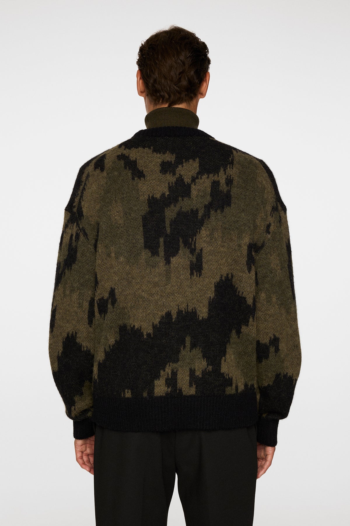 Nate Graphic Jacquard Knit in Forest Green by J.Lindeberg
