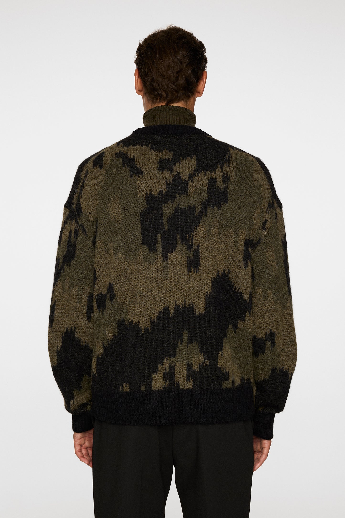 Nate Graphic Jacquard Knit in Forest Green by J.Lindeberg
