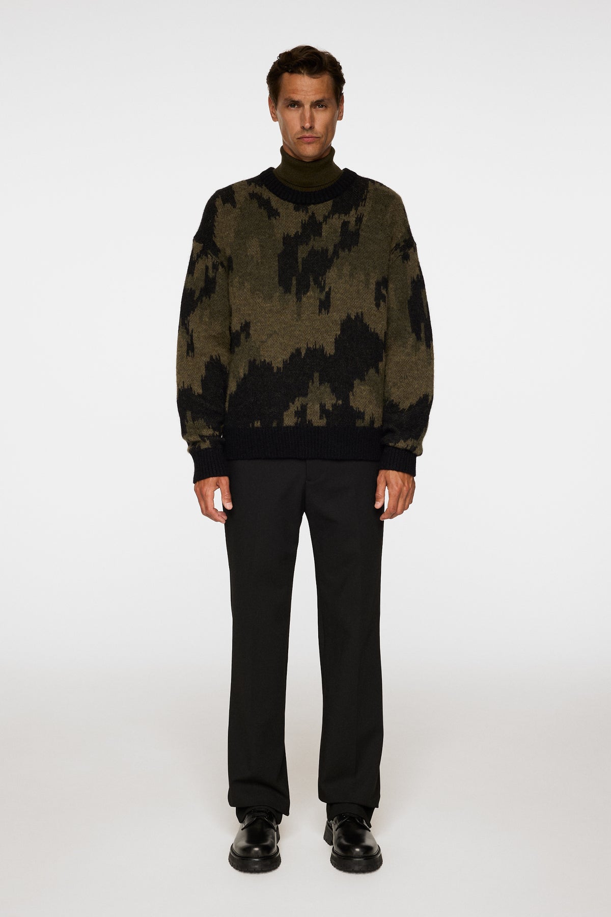 Nate Graphic Jacquard Knit in Forest Green by J.Lindeberg