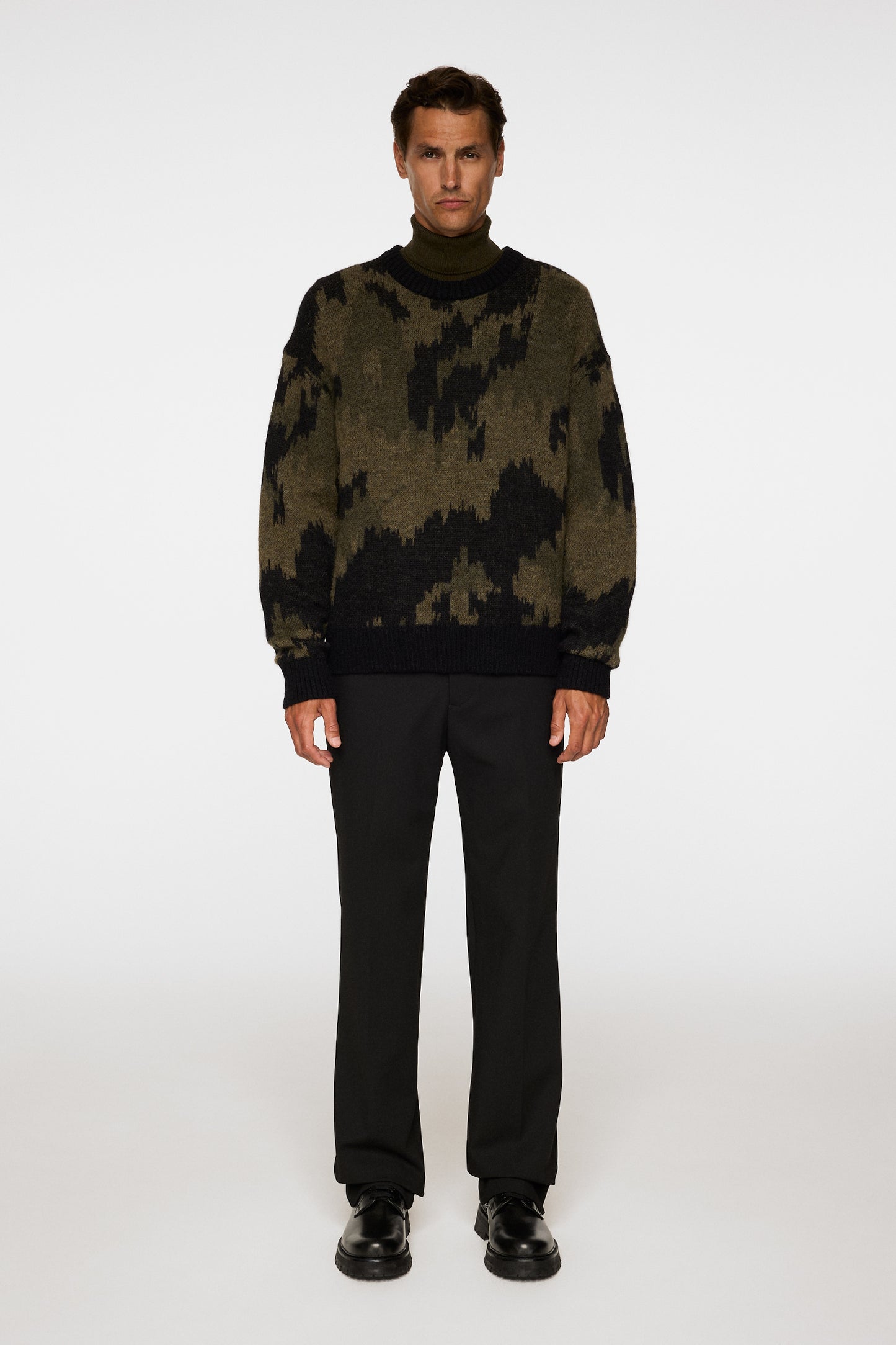 Nate Graphic Jacquard Knit in Forest Green by J.Lindeberg