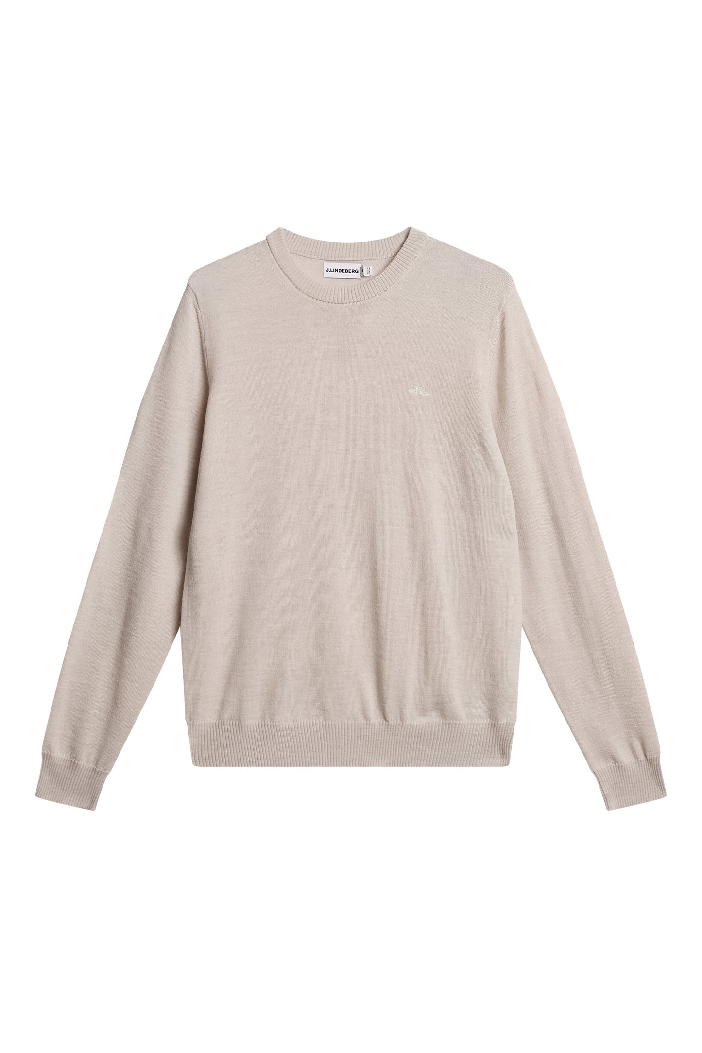 Keane Merino Crew Neck in Moonbeam Melange by J.Lindeberg