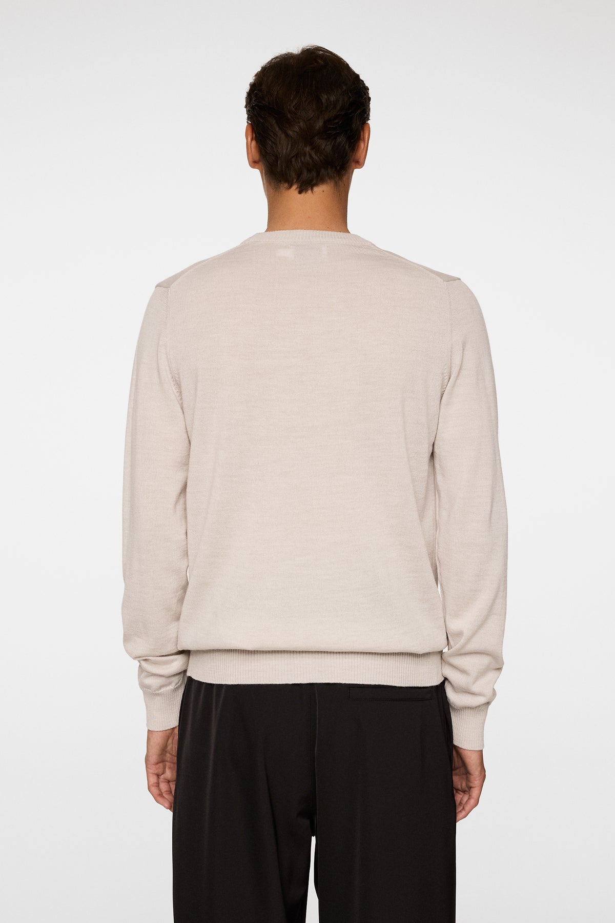 Keane Merino Crew Neck in Moonbeam Melange by J.Lindeberg