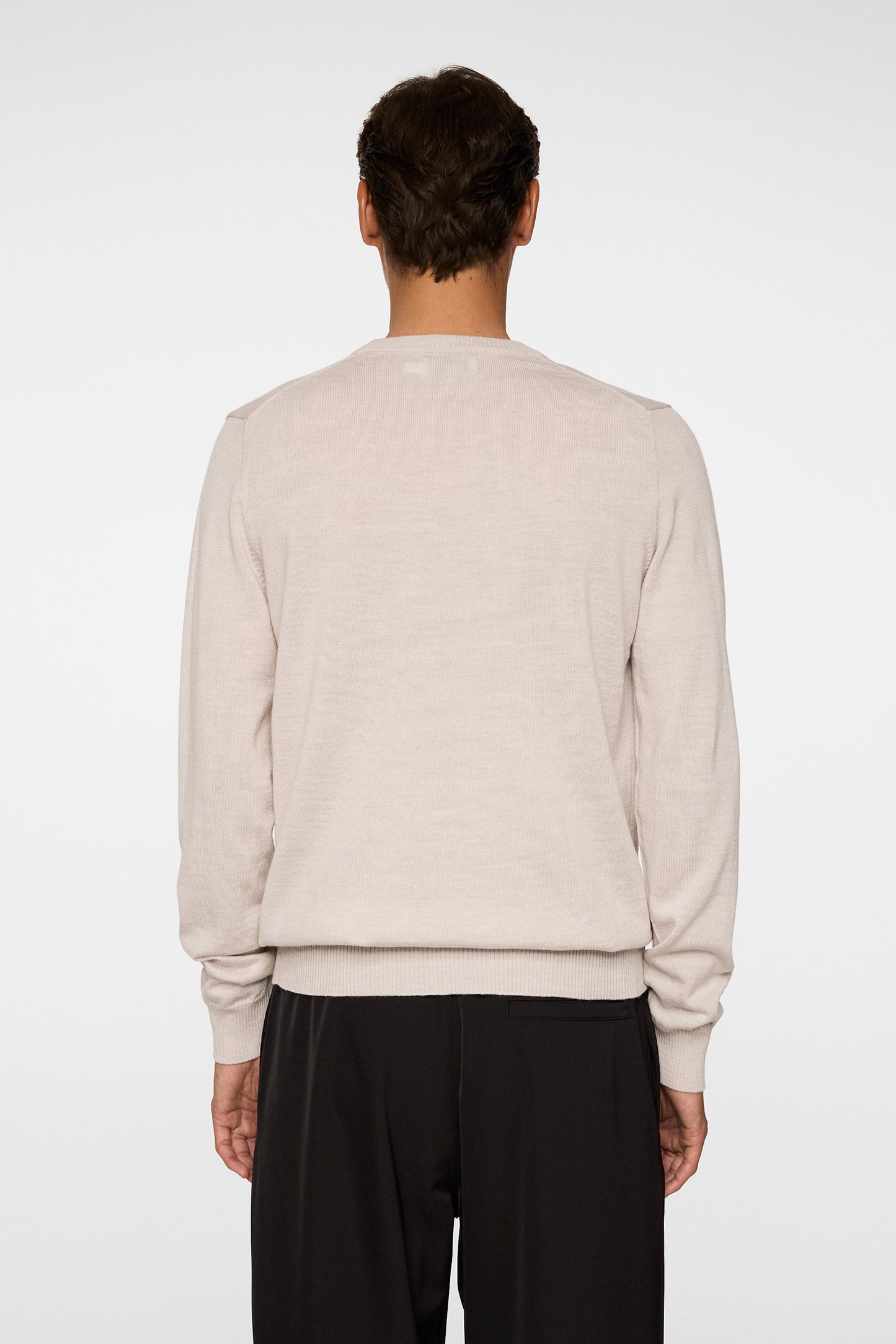 Keane Merino Crew Neck in Moonbeam Melange by J.Lindeberg