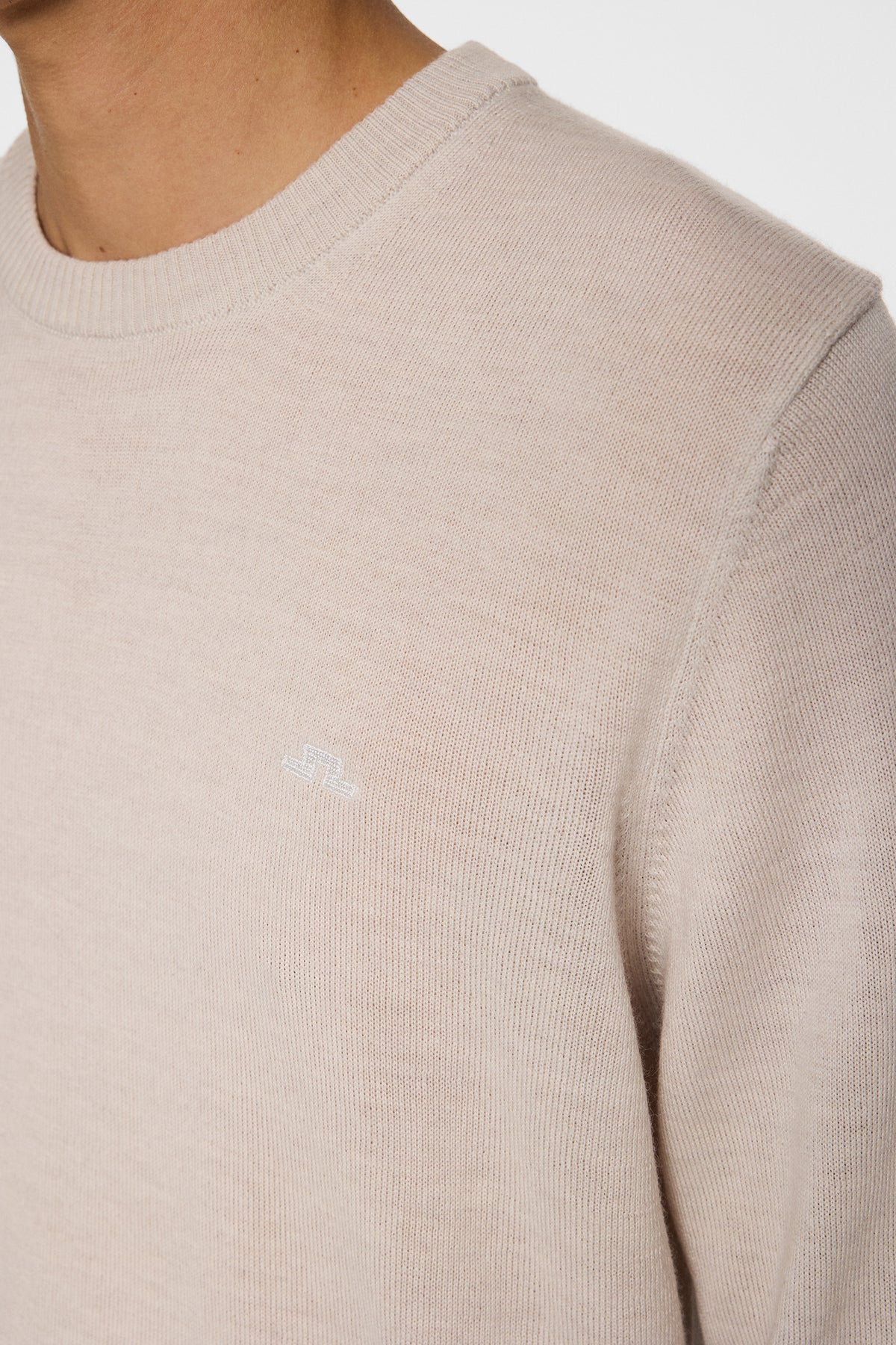 Keane Merino Crew Neck in Moonbeam Melange by J.Lindeberg