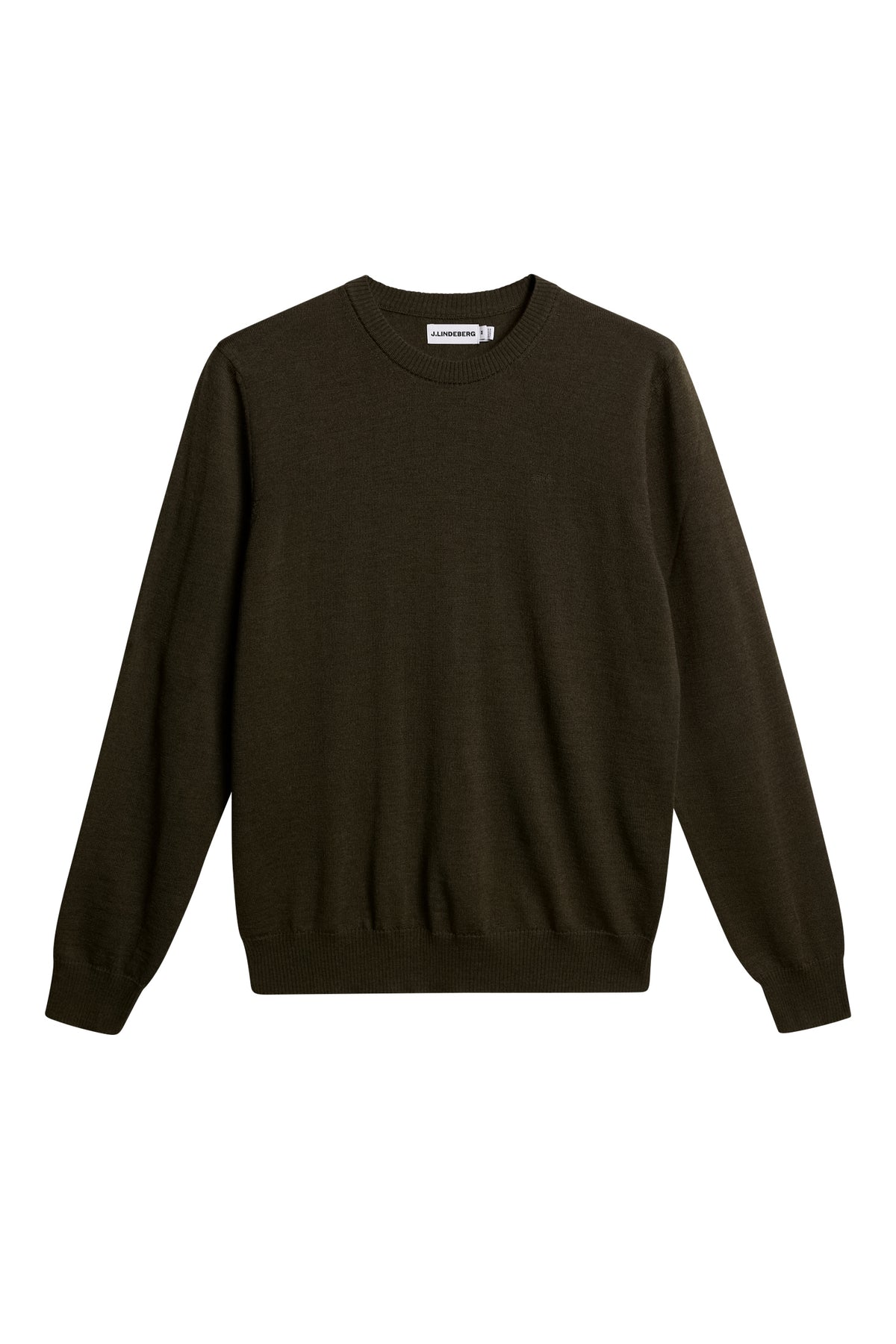 Keane Merino Crew Neck in Forest Green Melange by J.Lindeberg