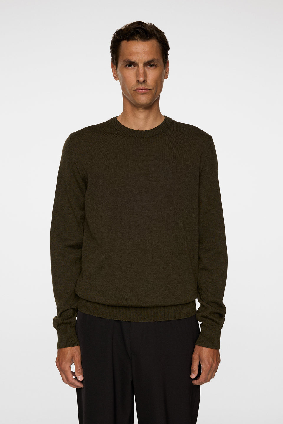 Keane Merino Crew Neck / Forest Green Melange
