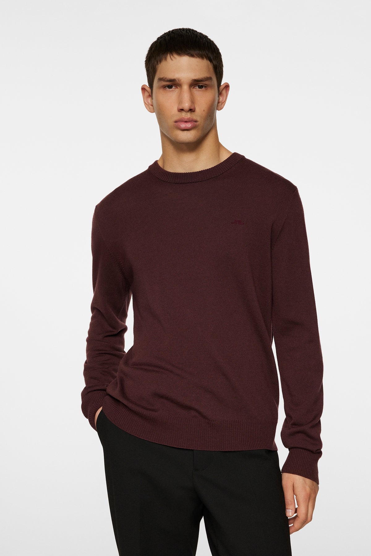 Keane Merino Crew Neck in Huckleberry by J.Lindeberg