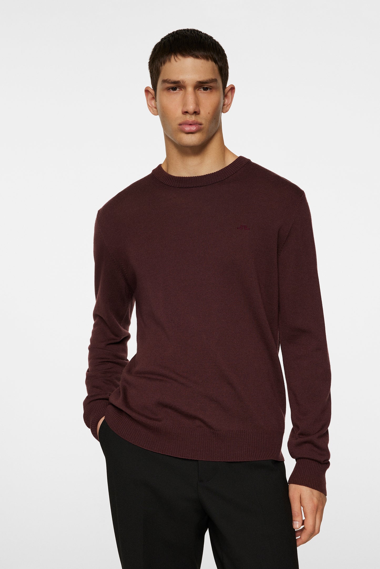 Keane Merino Crew Neck in Huckleberry by J.Lindeberg