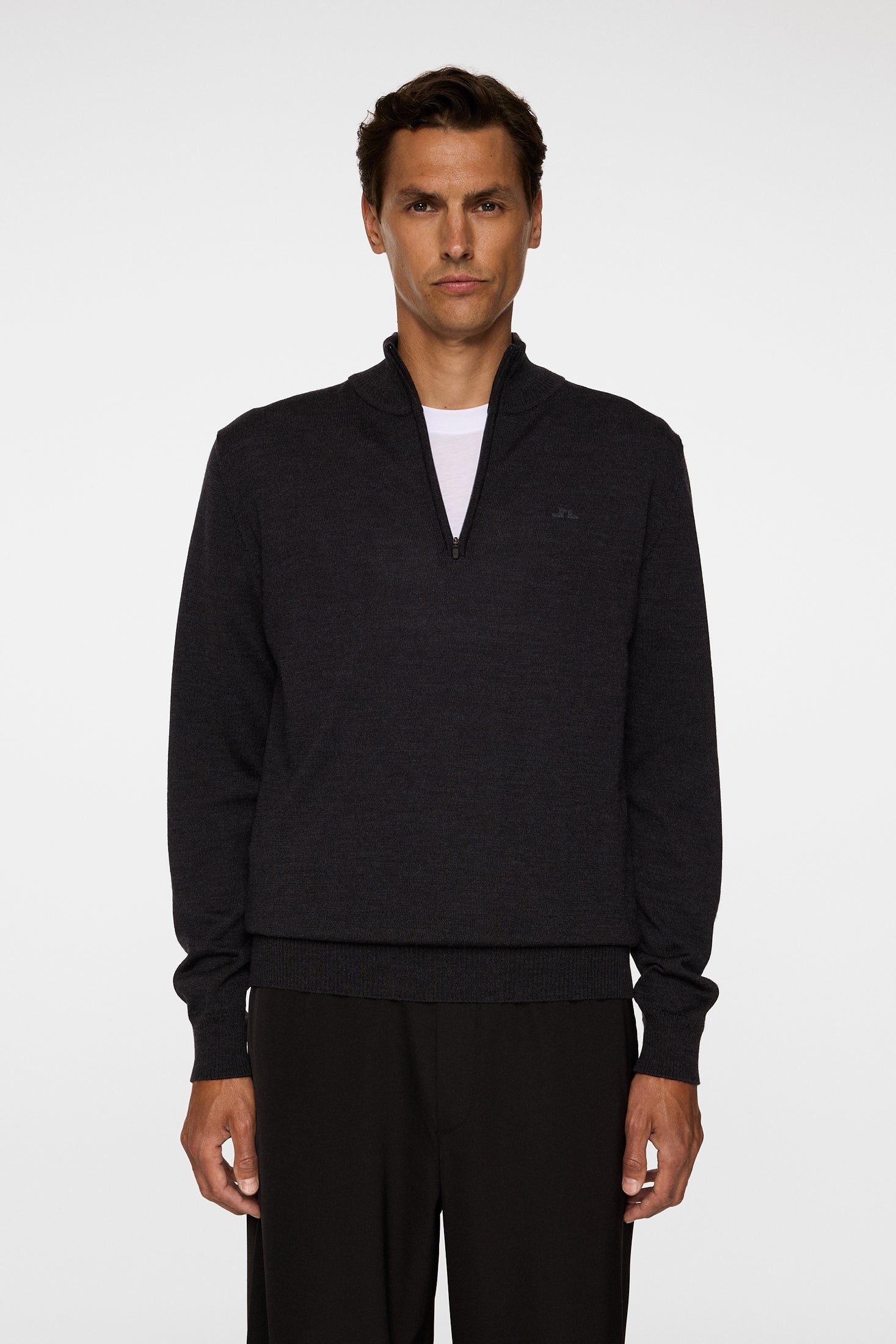 Kiyan Merino Quarter Zip / Dark Grey Melange – J.LINDEBERG