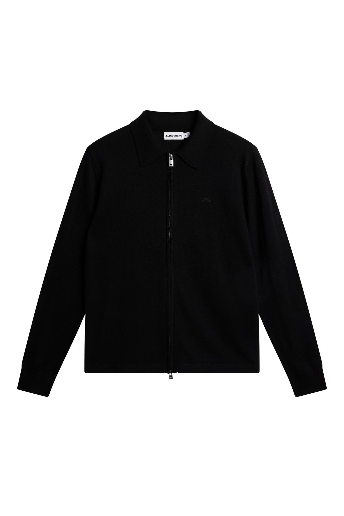 Kaleb Merino Zip Cardigan in Black by J.Lindeberg