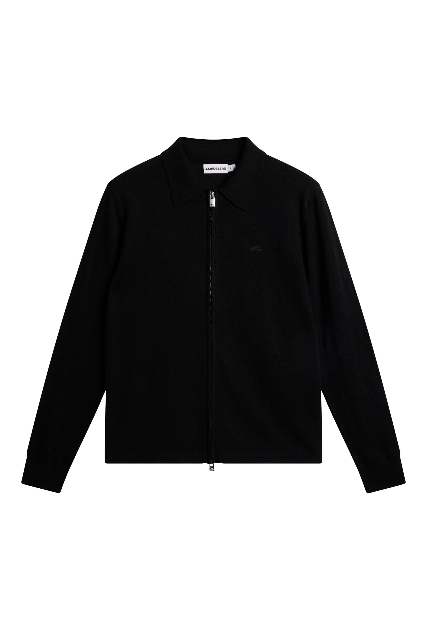 Kaleb Merino Zip Cardigan in Black by J.Lindeberg