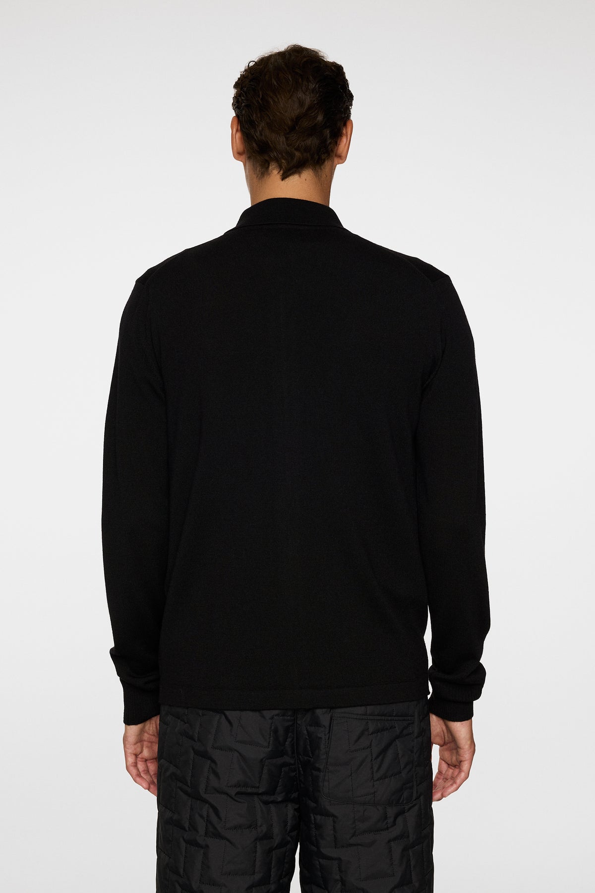 Kaleb Merino Zip Cardigan in Black by J.Lindeberg