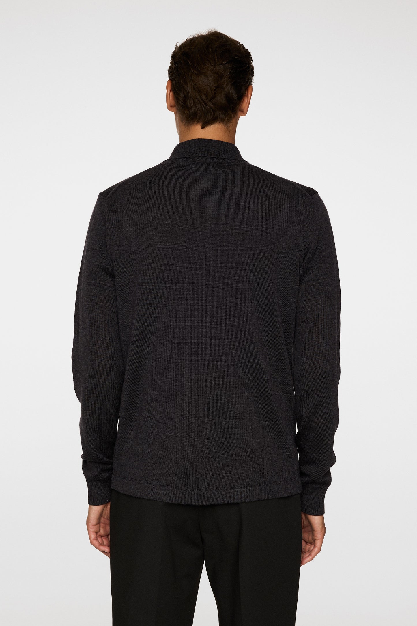 Kaleb Merino Zip Cardigan in Dark Grey Melange by J.Lindeberg