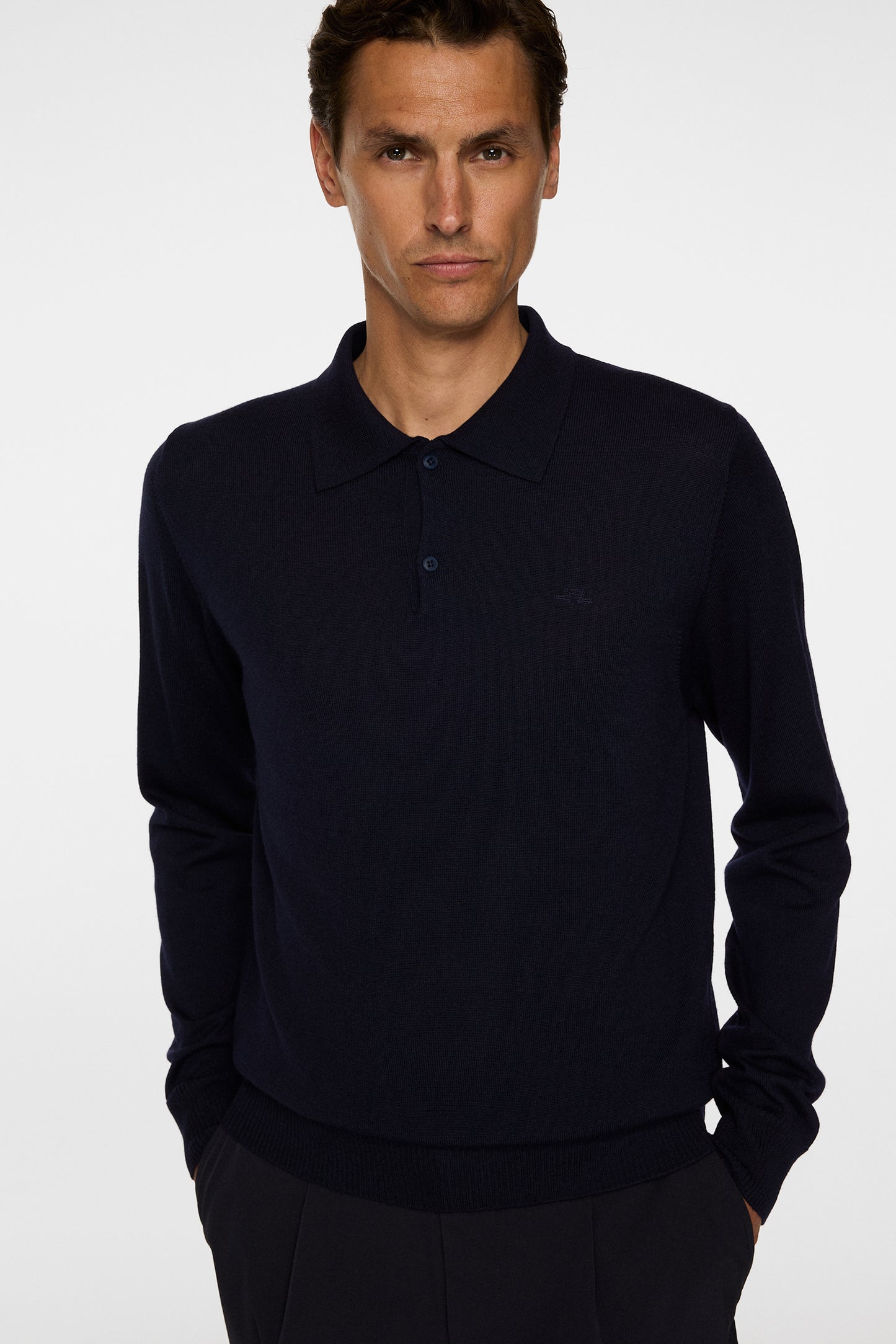 Kai Knitted Merino Polo in JL Navy by J.Lindeberg