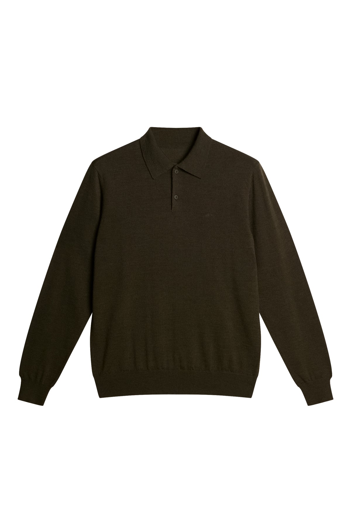 Kai Knitted Merino Polo in Forest Green Melange by J.Lindeberg