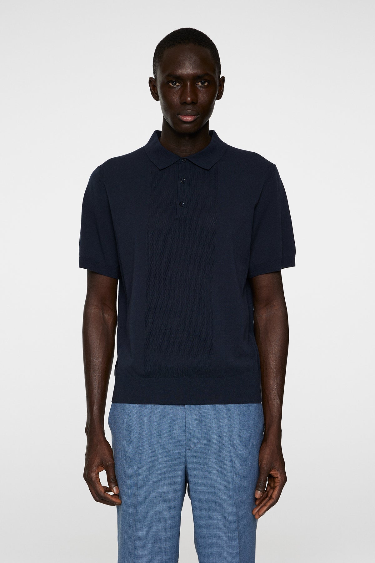 Reymond Solid Stripe Polo in JL Navy by J.Lindeberg