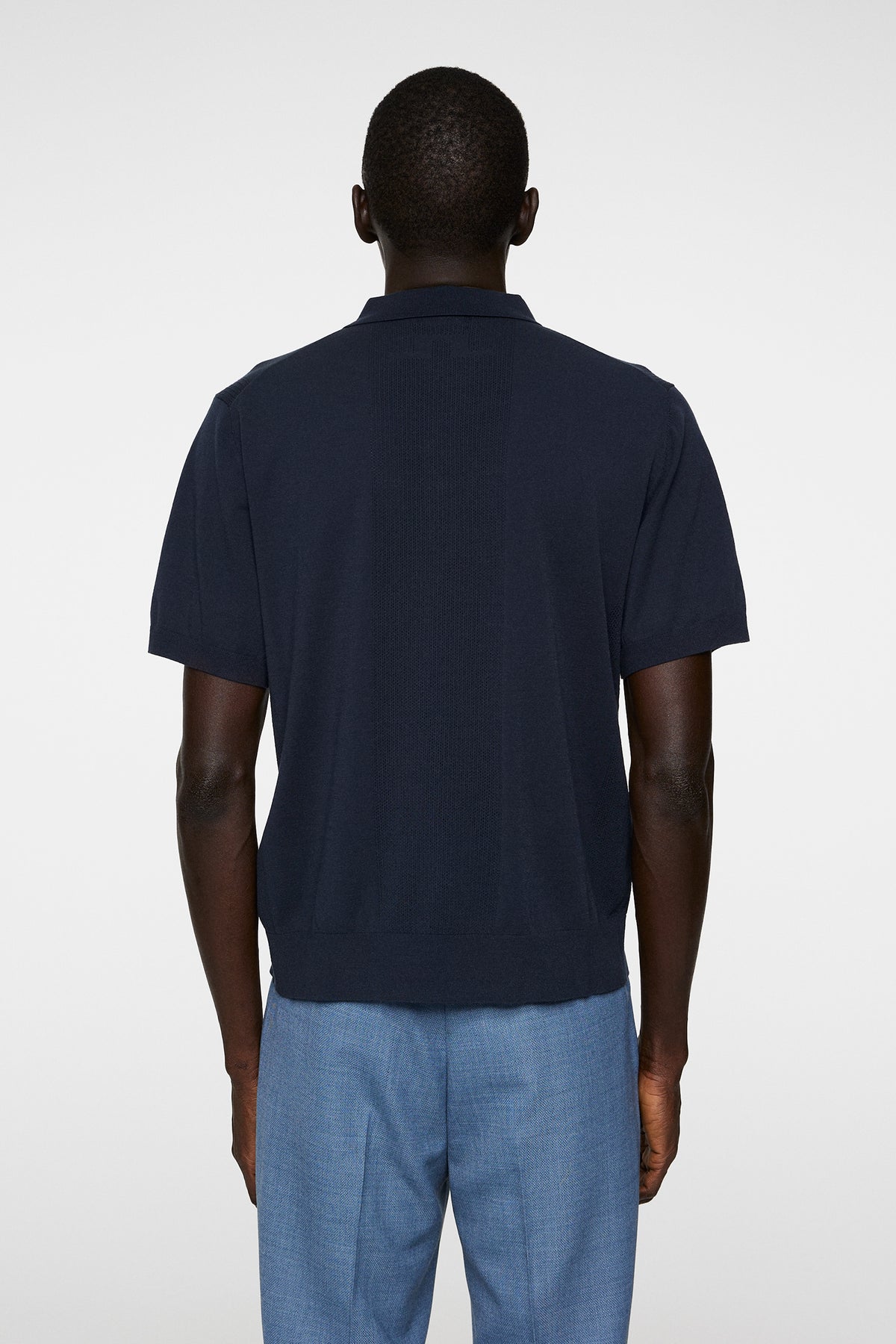 Reymond Solid Stripe Polo in JL Navy by J.Lindeberg