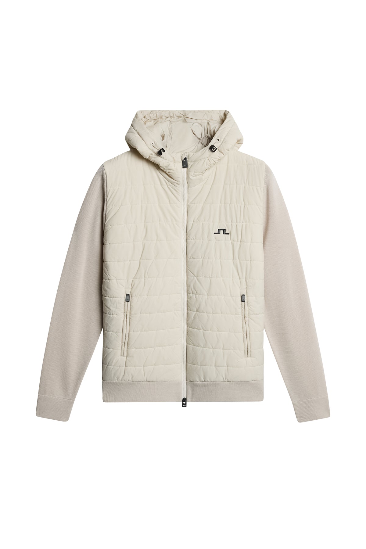 Ebbe Hybrid Knit Hoodie in Moonbeam by J.Lindeberg