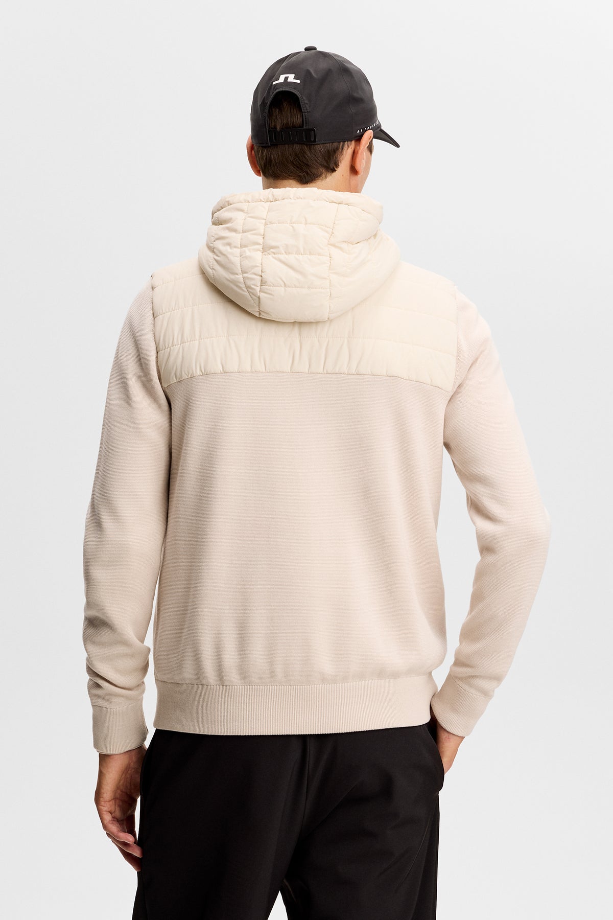 Ebbe Hybrid Knit Hoodie in Moonbeam by J.Lindeberg