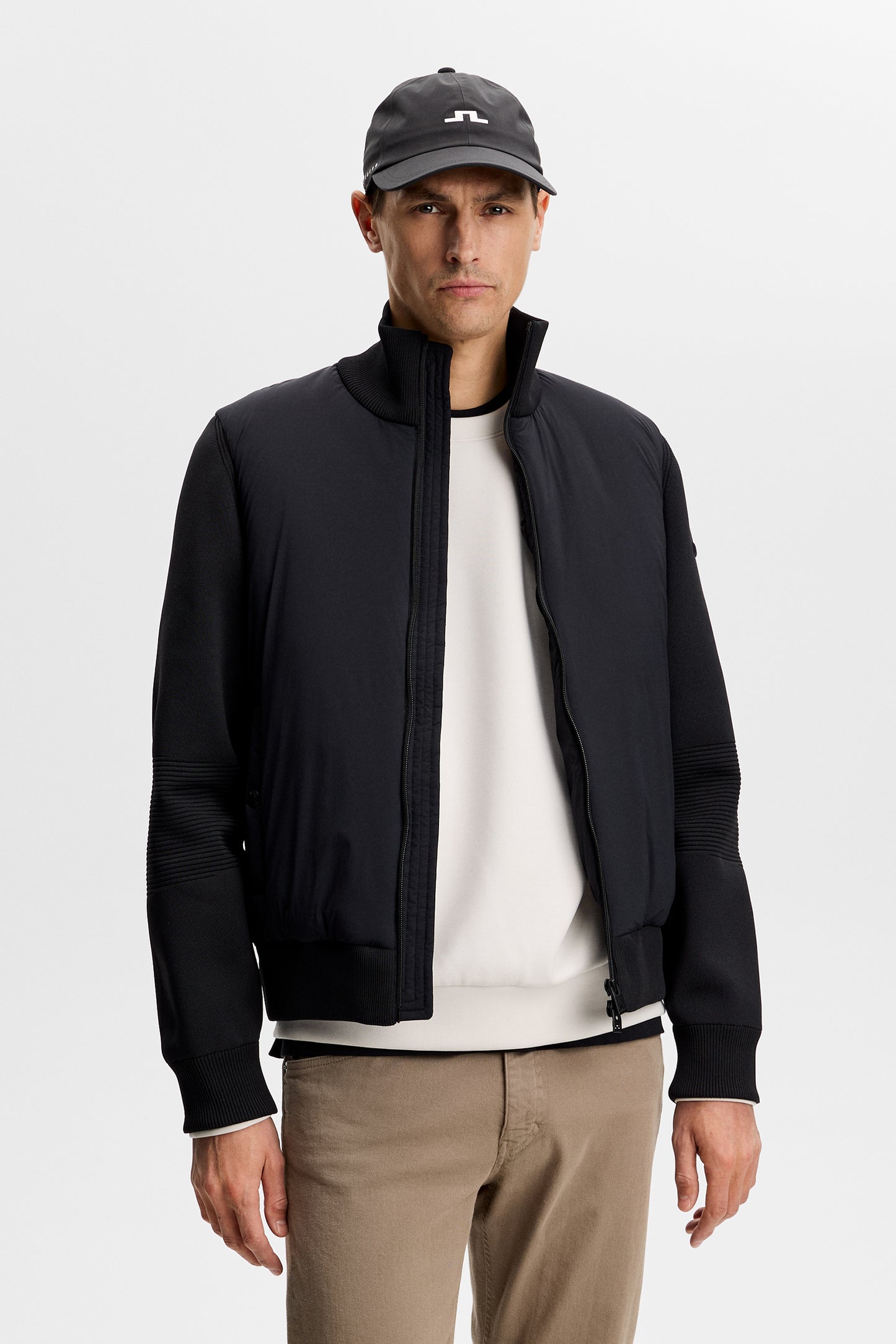 Ebbe Tech Knit Hybrid in Black by J.Lindeberg