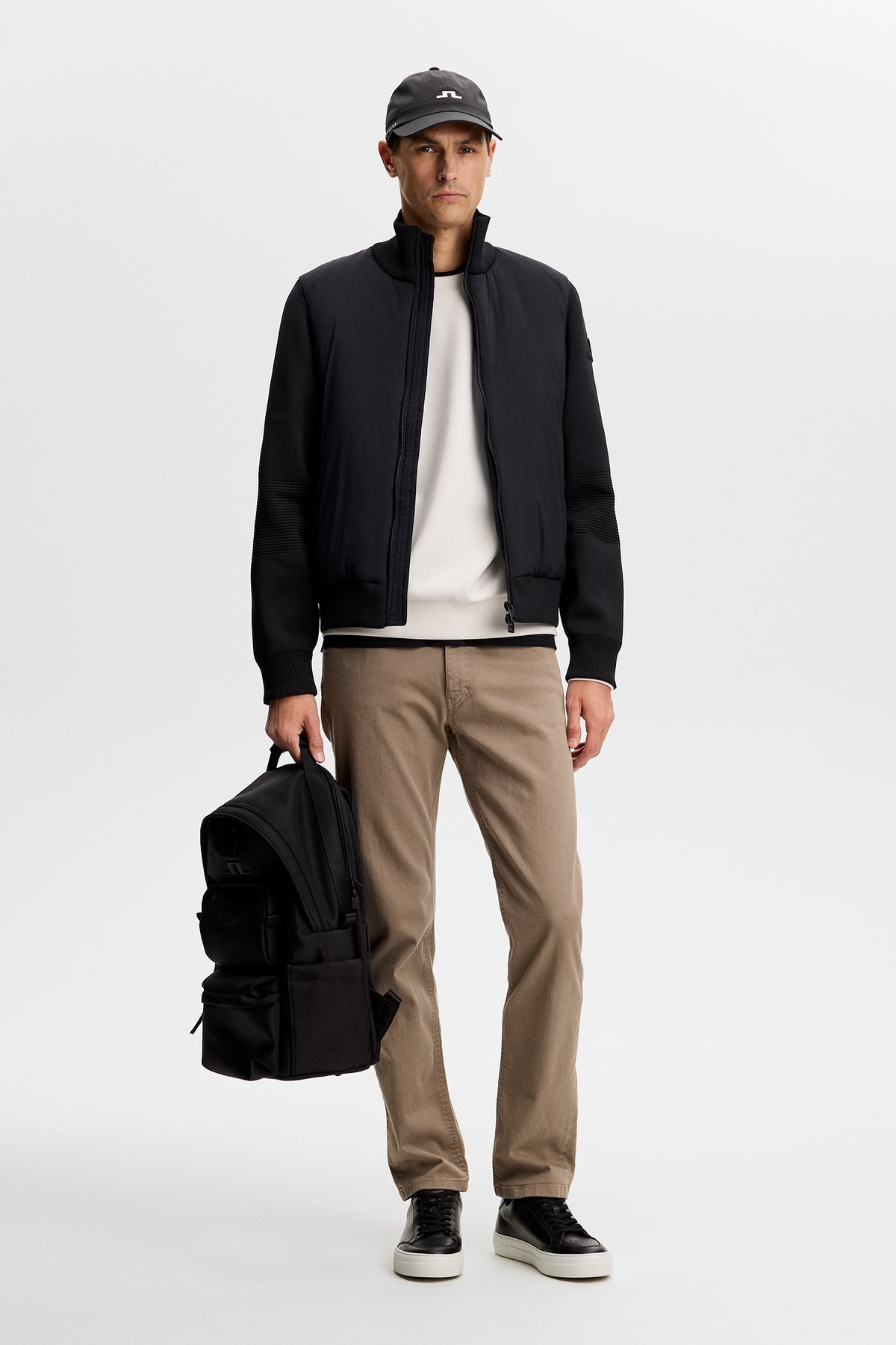 Ebbe Tech Knit Hybrid in Black by J.Lindeberg