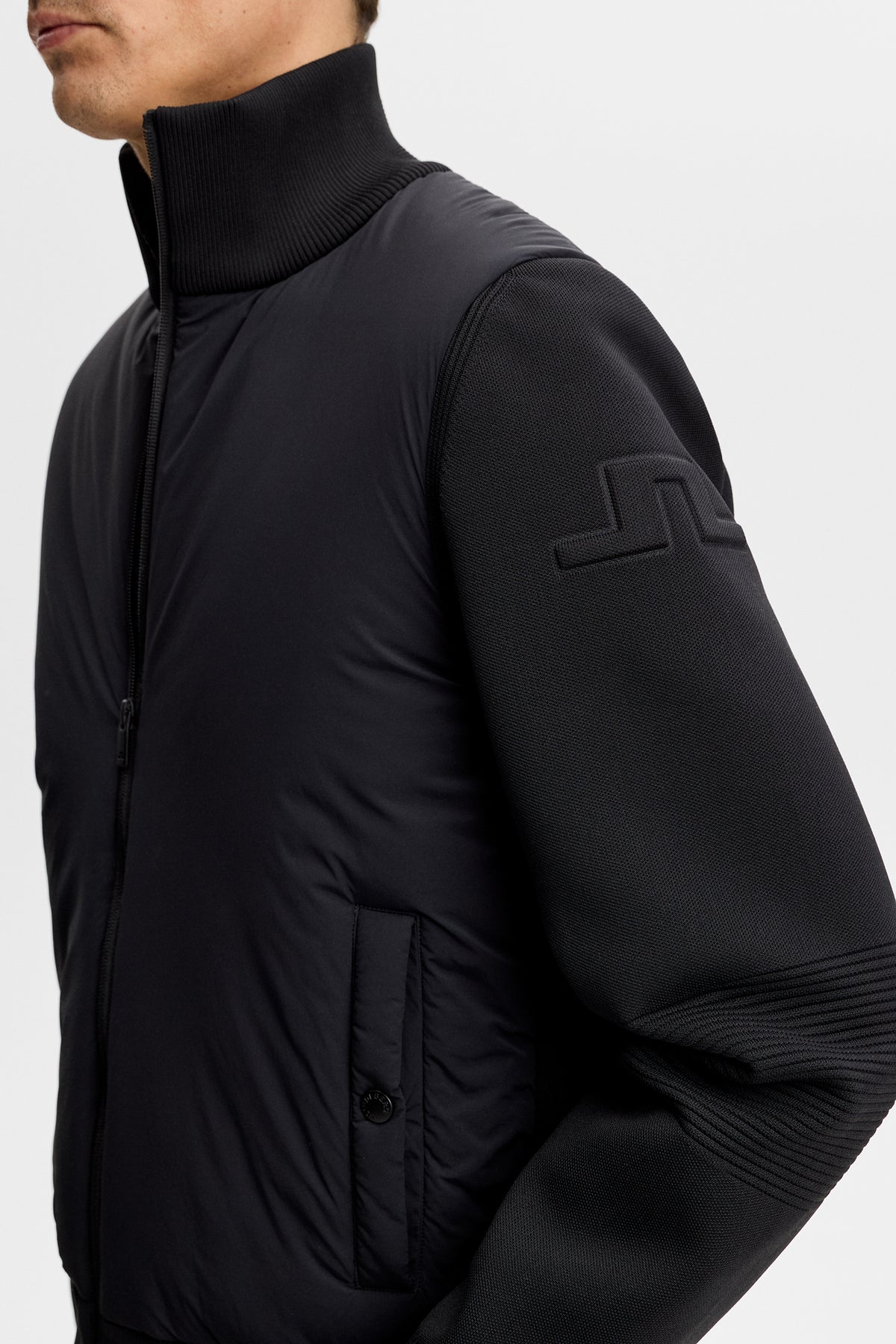 Ebbe Tech Knit Hybrid in Black by J.Lindeberg