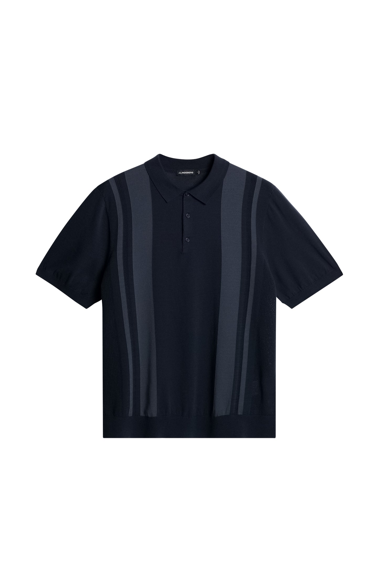 Reymond Stripe Knit Polo in JL Navy by J.Lindeberg