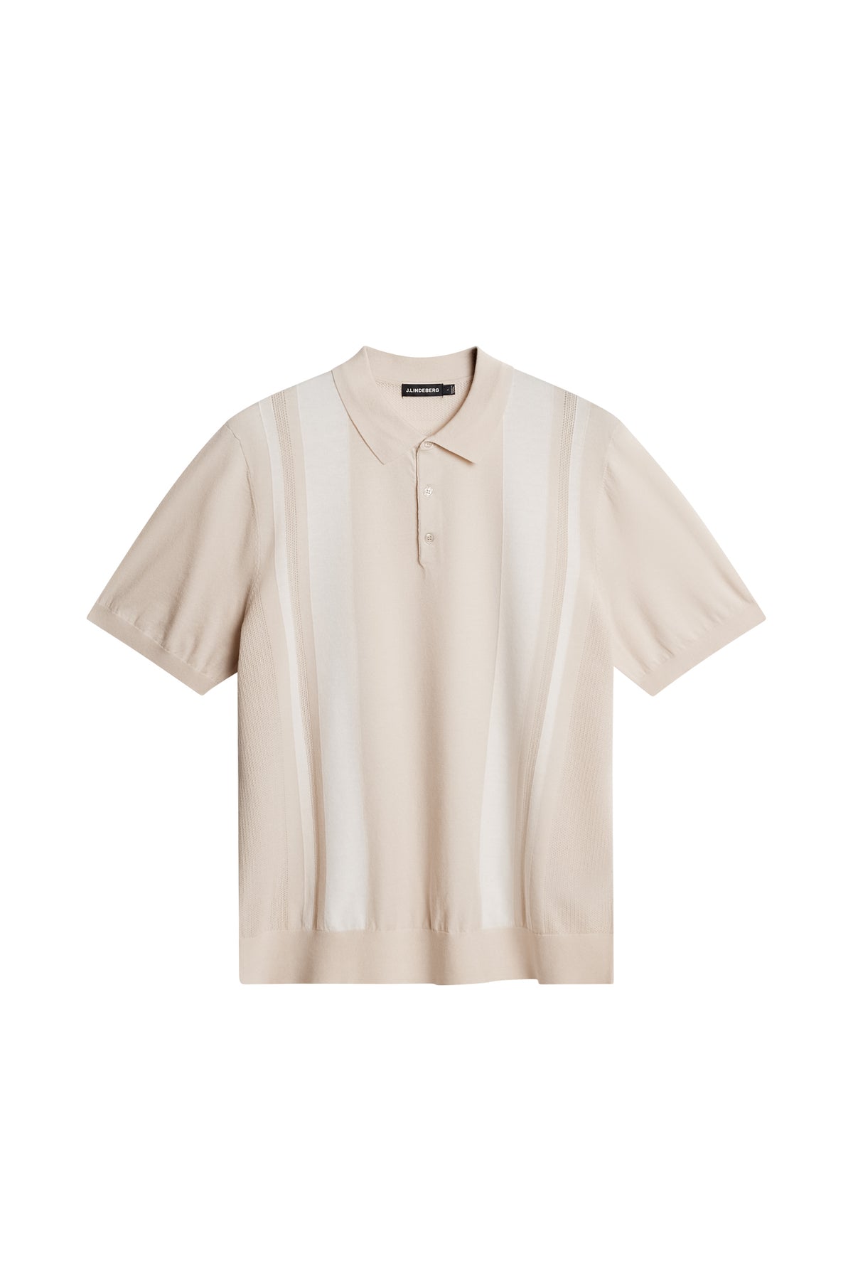 Reymond Stripe Knit Polo in Moonbeam by J.Lindeberg