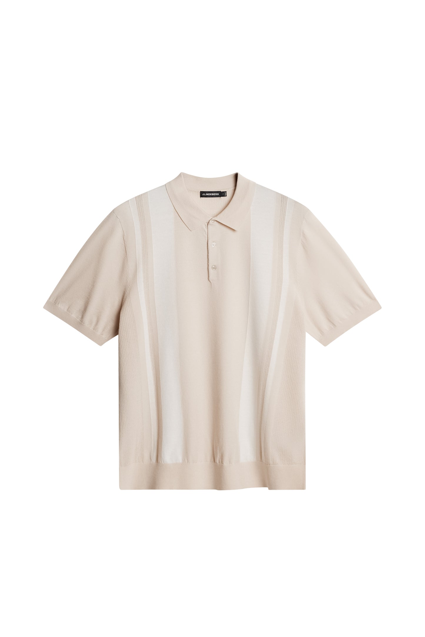 Reymond Stripe Knit Polo in Moonbeam by J.Lindeberg