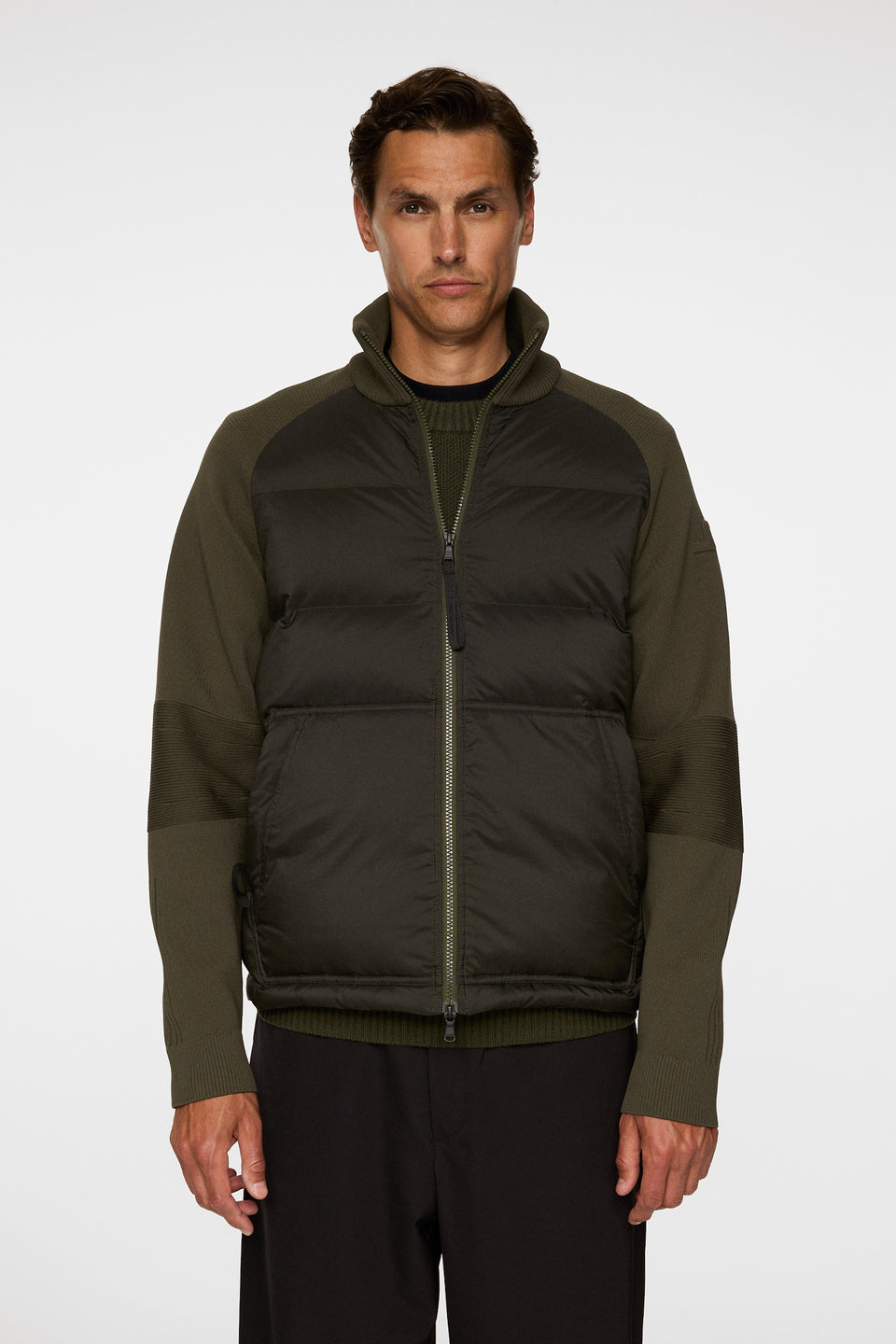 Dome Knit Hybrid Jacket / Forest Green