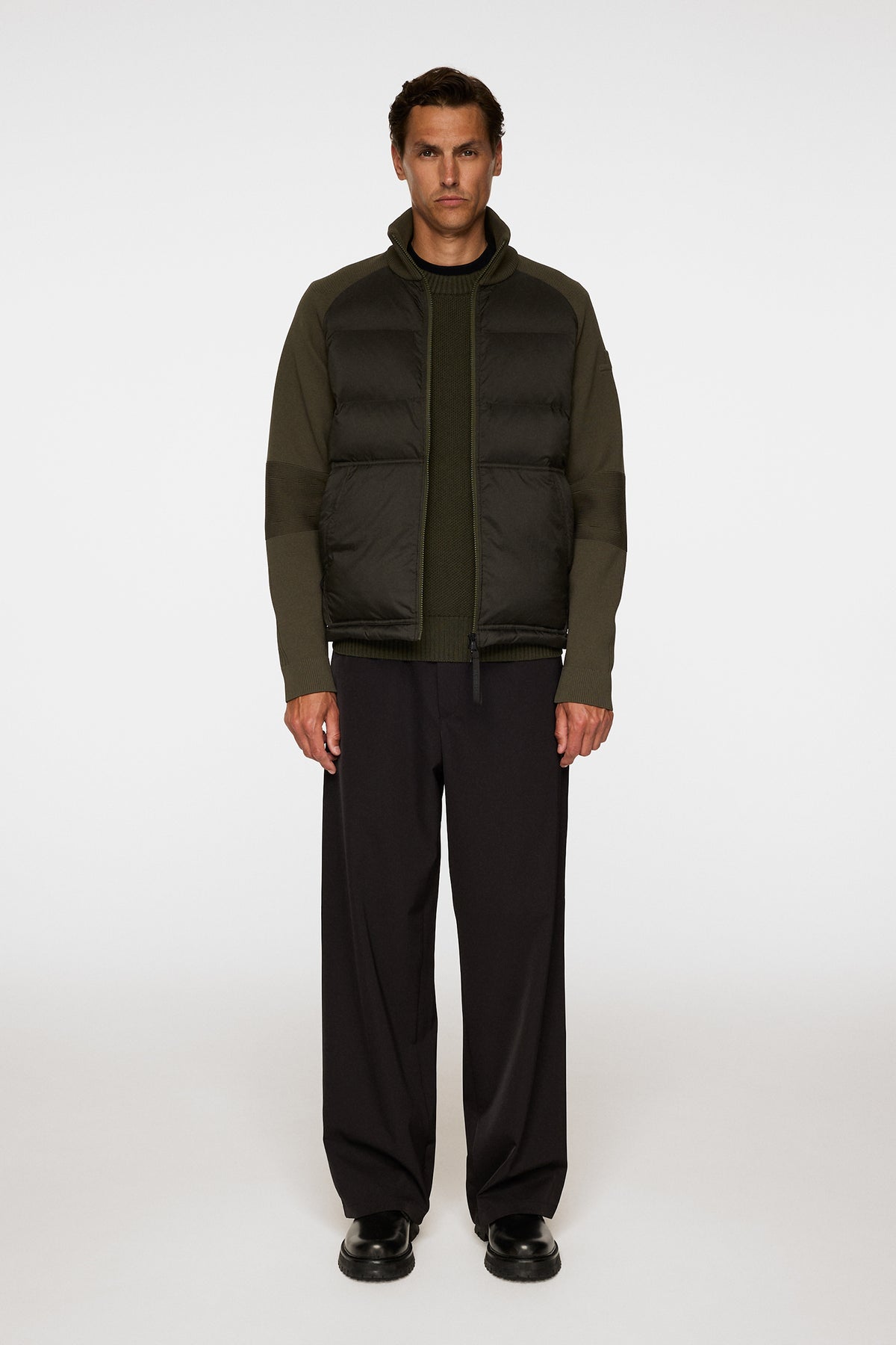 Dome Knit Hybrid Jacket in Forest Green by J.Lindeberg